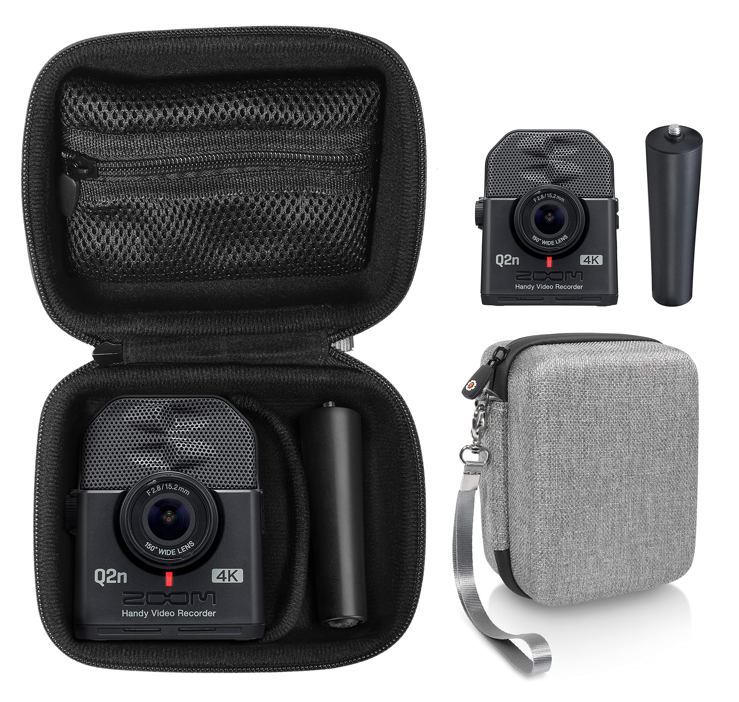 Getgear Case For Zoom Q2N 4K Handy Video Recorder And Zoom Ma 2 Tripod, Organizer For Q2N 4K/H2N Recorder, Tripod, Cord, Flash M