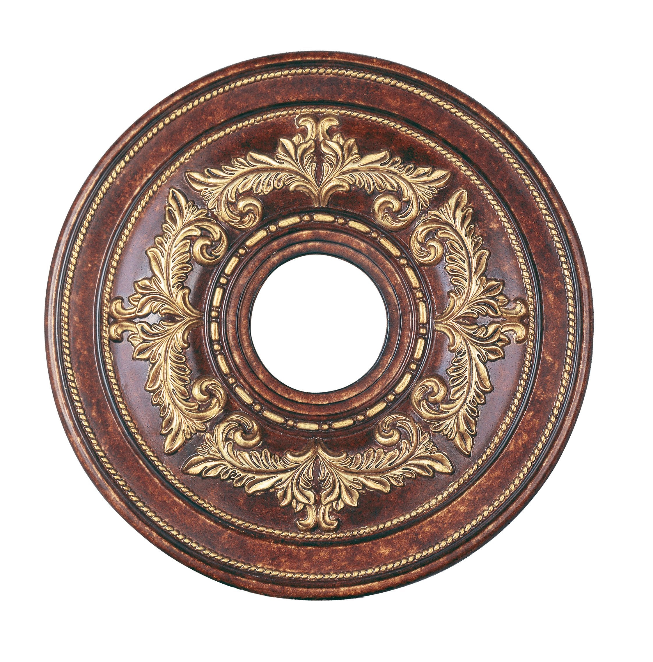 Livex Lighting 8205 63 Ceiling Medallion In Verona Bronze With Aged Gold Leaf Accents