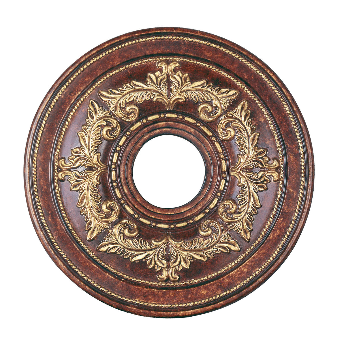 Livex Lighting 8205 63 Ceiling Medallion In Verona Bronze With Aged Gold Leaf Accents