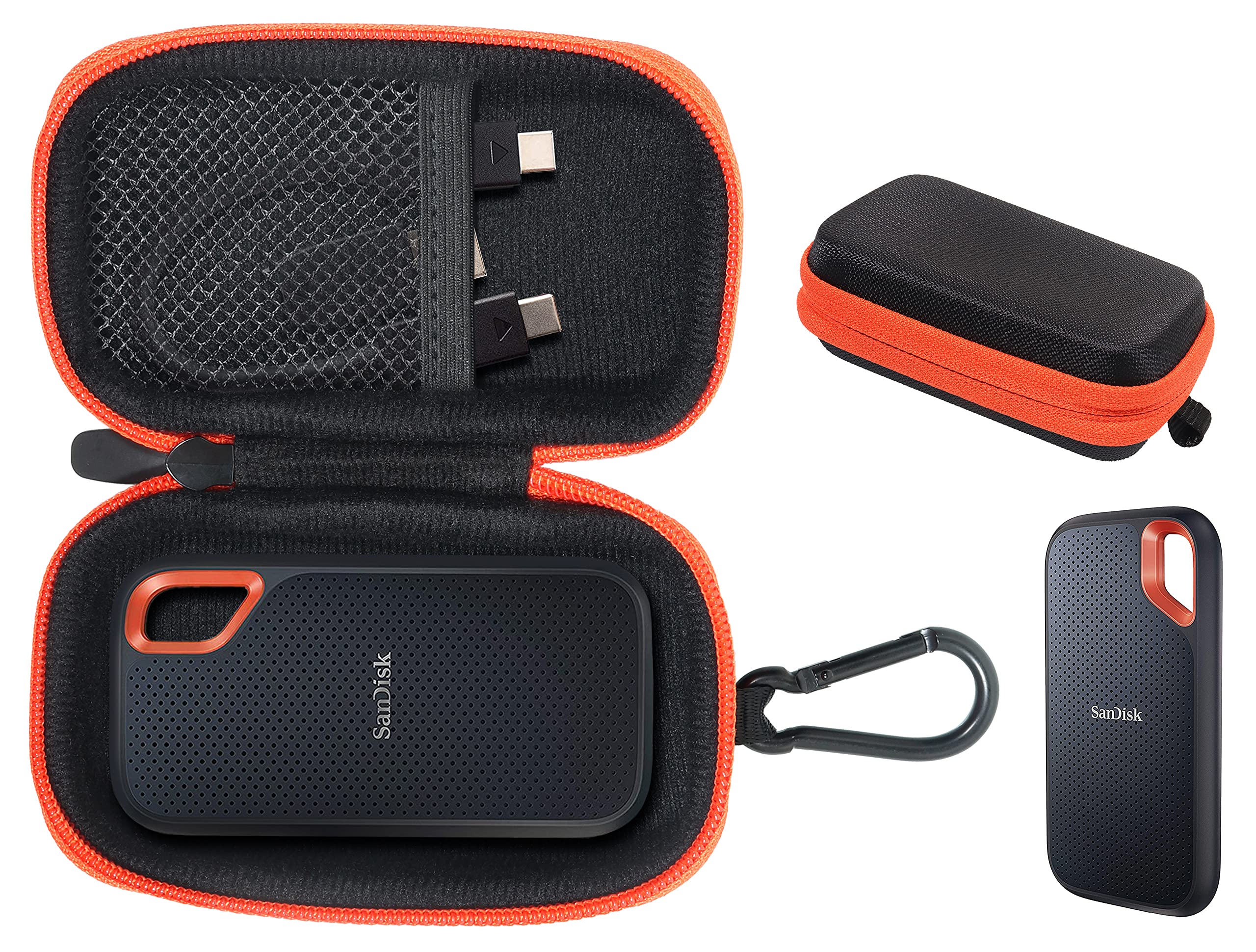 Casesack Ssd Case For Sandisk 2Tb,1Tb,500Gb,250Gb Extreme Portable External Ssd,Mesh Pocket For Cable Or Another Ssd,Strong Ligh