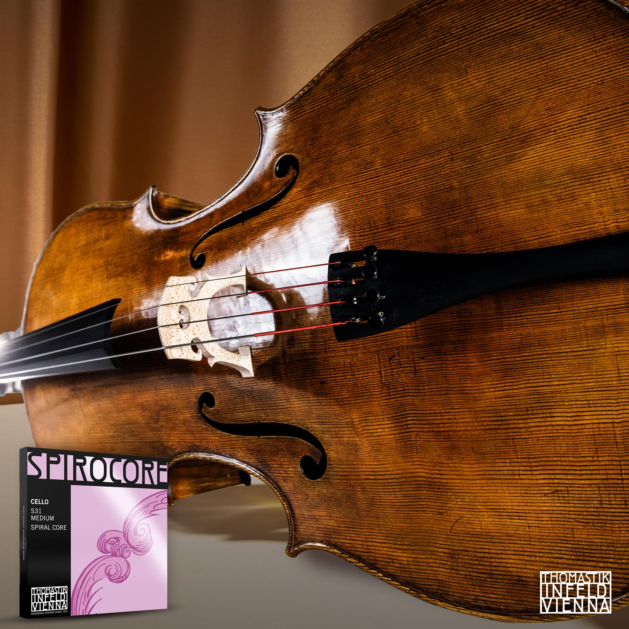 Thomastik Infeld Spirocore Cello Strings Set 4/4 Size   Flexible Cello Strings 4/4 Set With Exceptional Sound And Bow Response