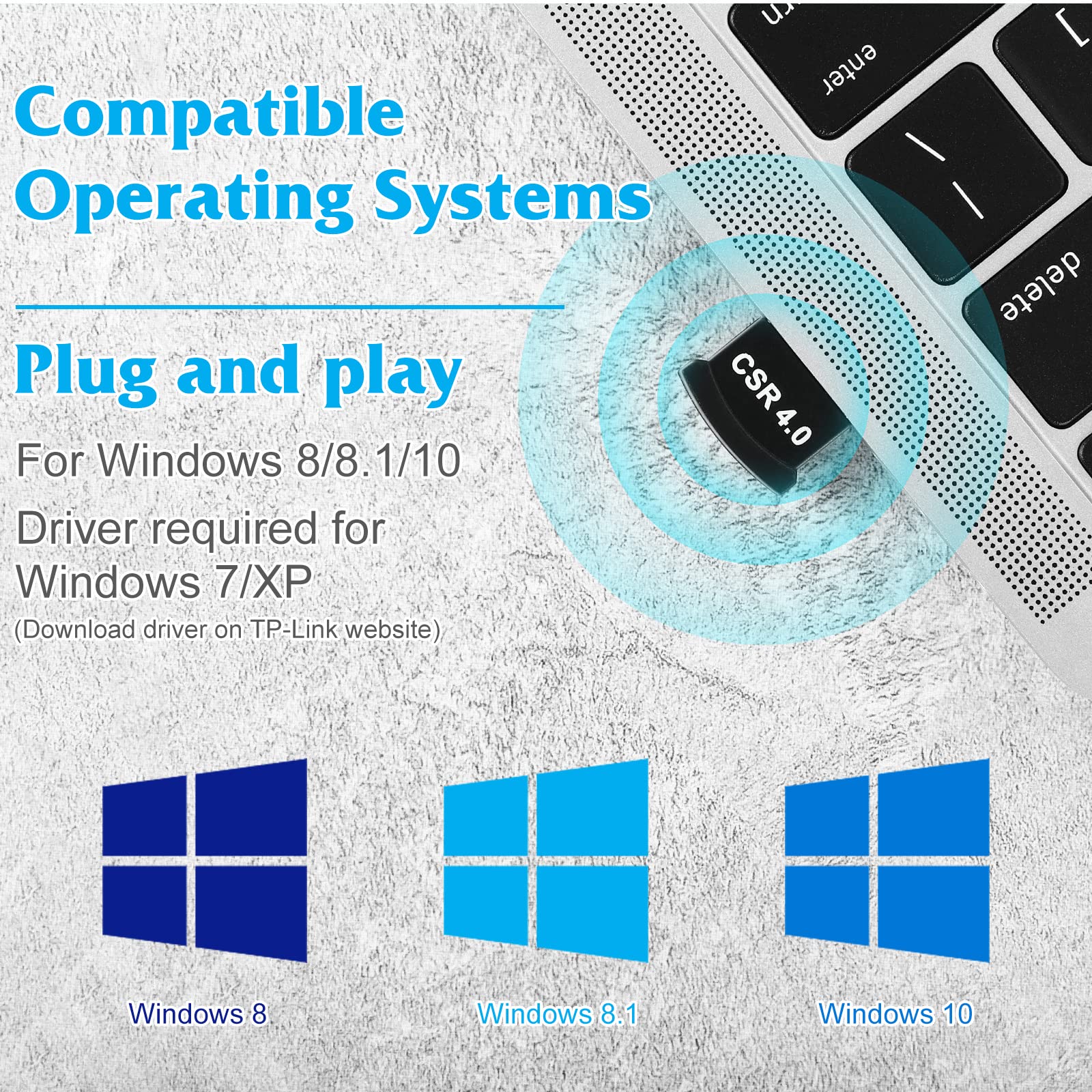 Urbanx Usb Bluetooth 4.0 Adapter Wireless Transfer Dongle For Bluetooth Printer Support All Windows 10 8.1 8 7 Xp Vista