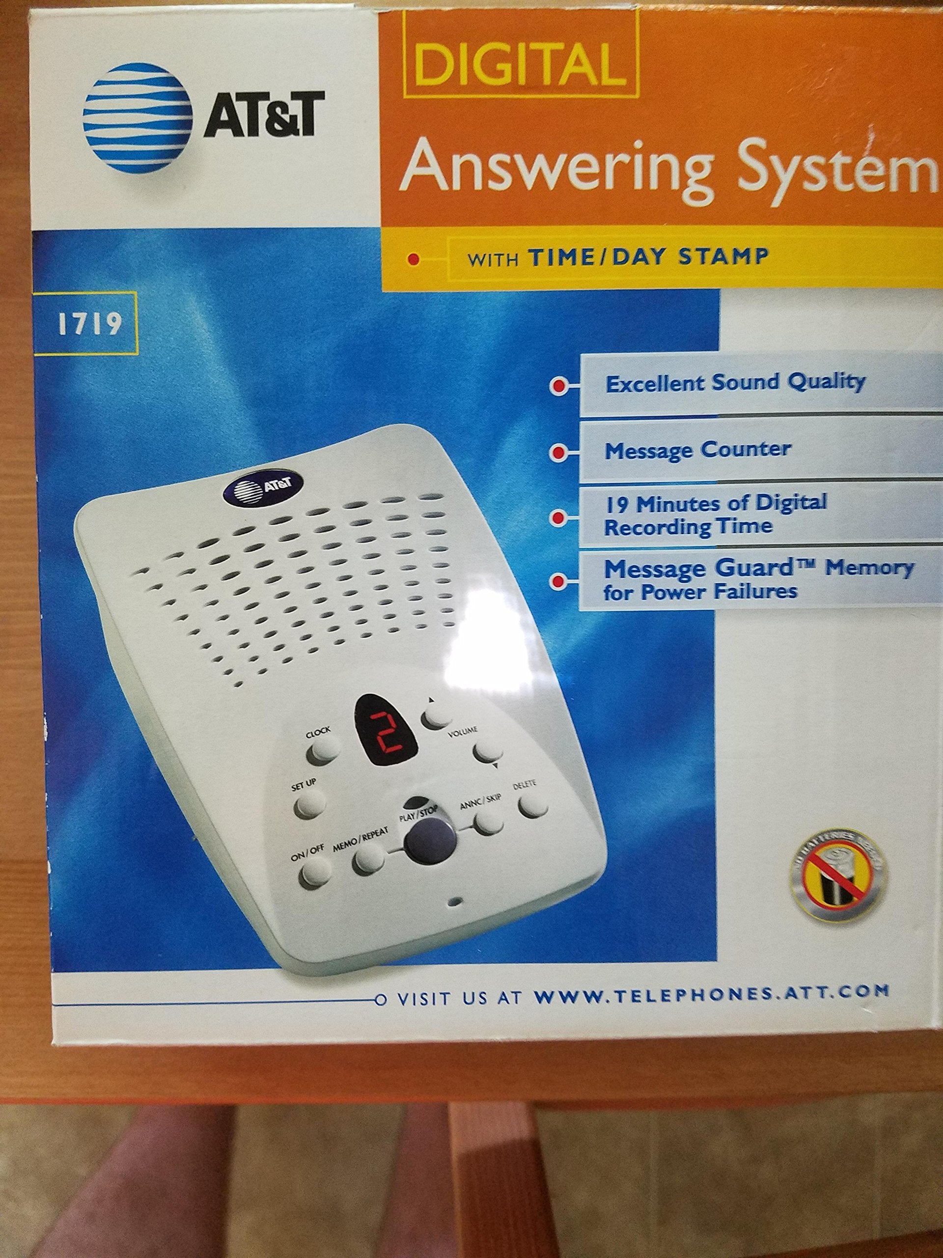 At&T 1719 Digital Answering Machine With Audible Caller Id