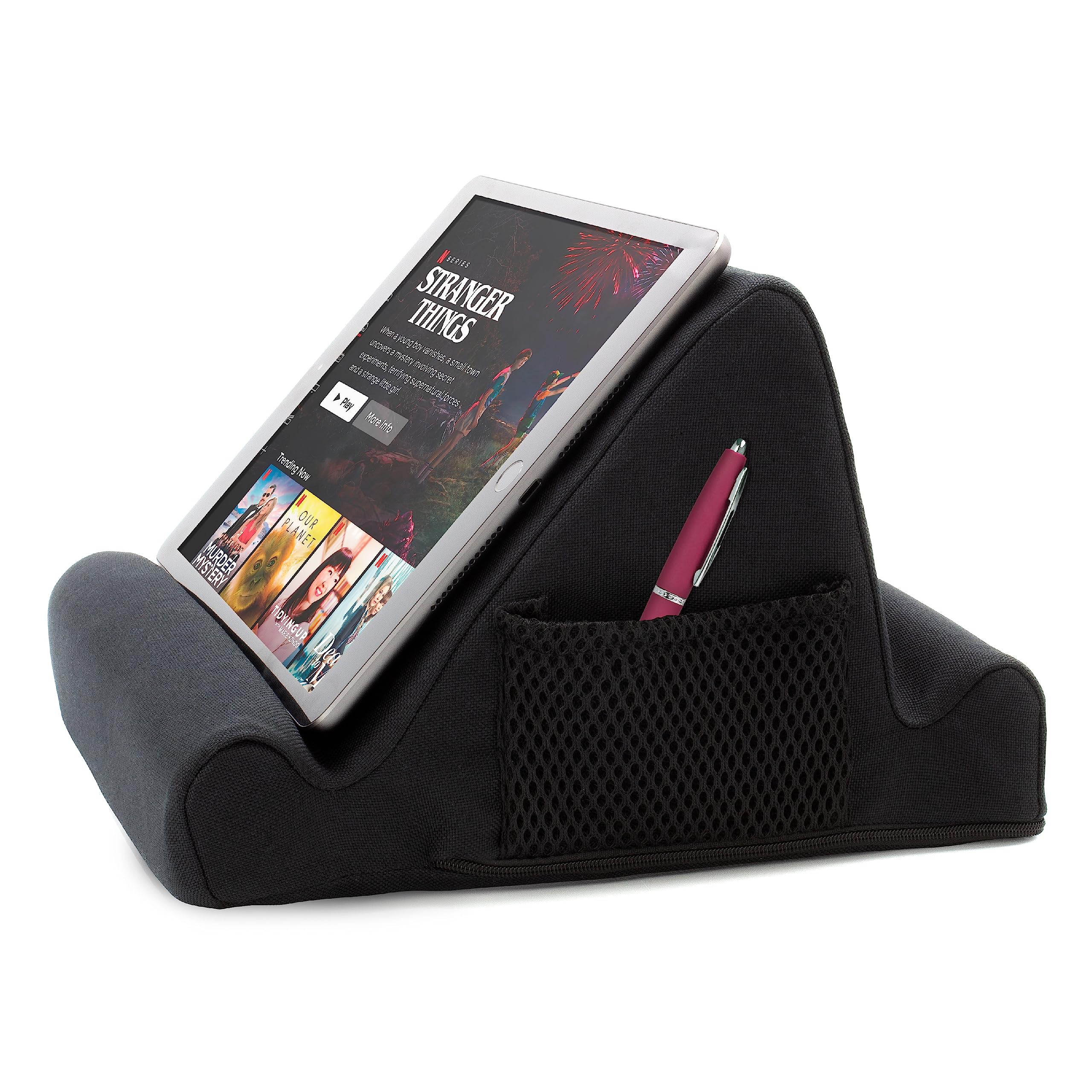 Brookstone   Memory Foam Lap Desk Tablet Holder, Holds Phones, Ipads, E Book Readers, 2 Viewing Angles, 2 Side Pockets For Acces