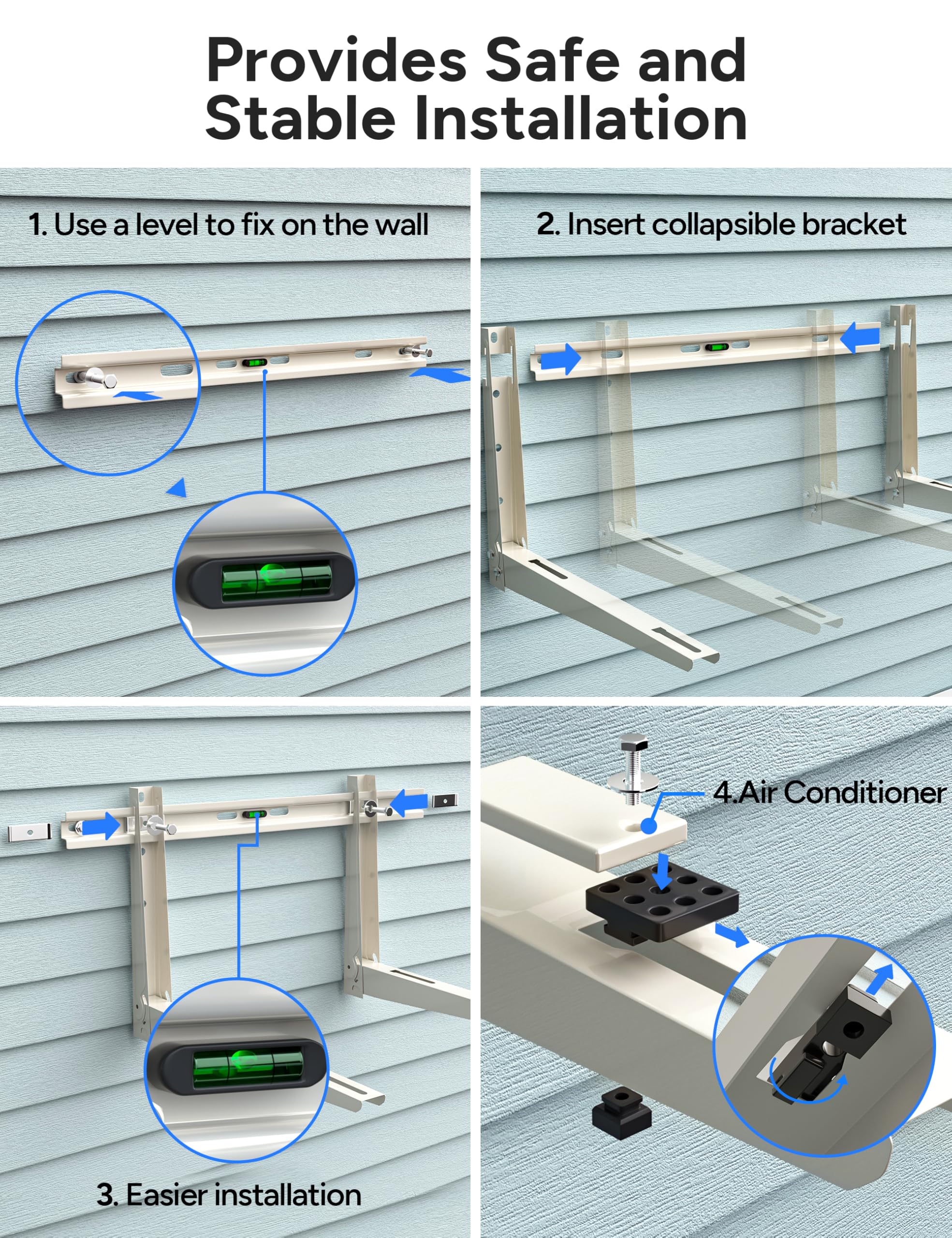 Toutgood Mini Split Wall Mounting Strong Bracket For 12000 Btu To 24000 Btu Outdoor Ductless Mini Split Air Conditioner Heat Pum
