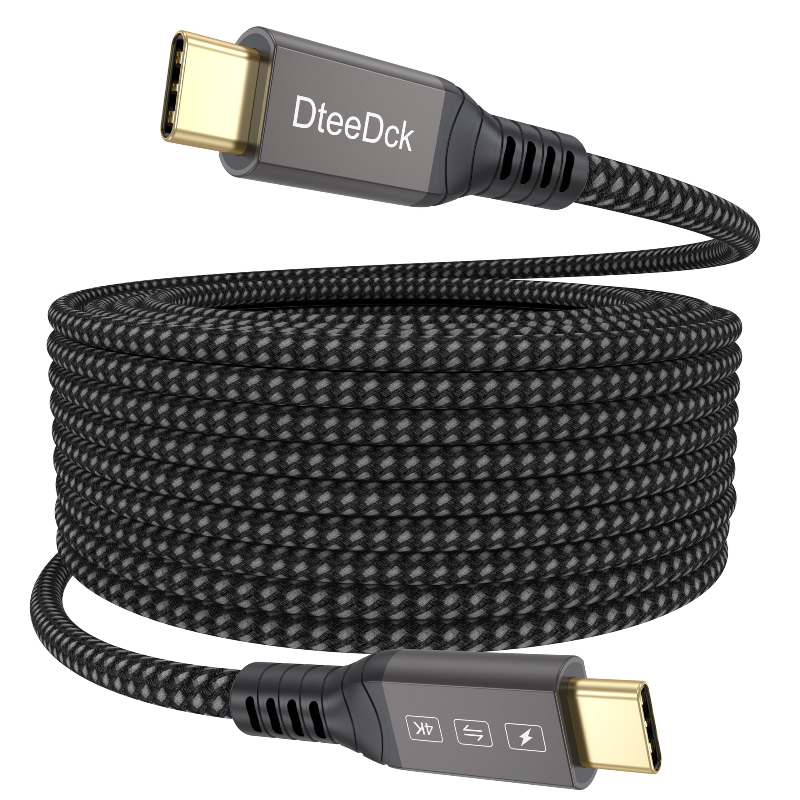 USB C Monitor Cable 25ft, USBC3.2 4K@144Hz Display/20Gbps Data/100W Charge
