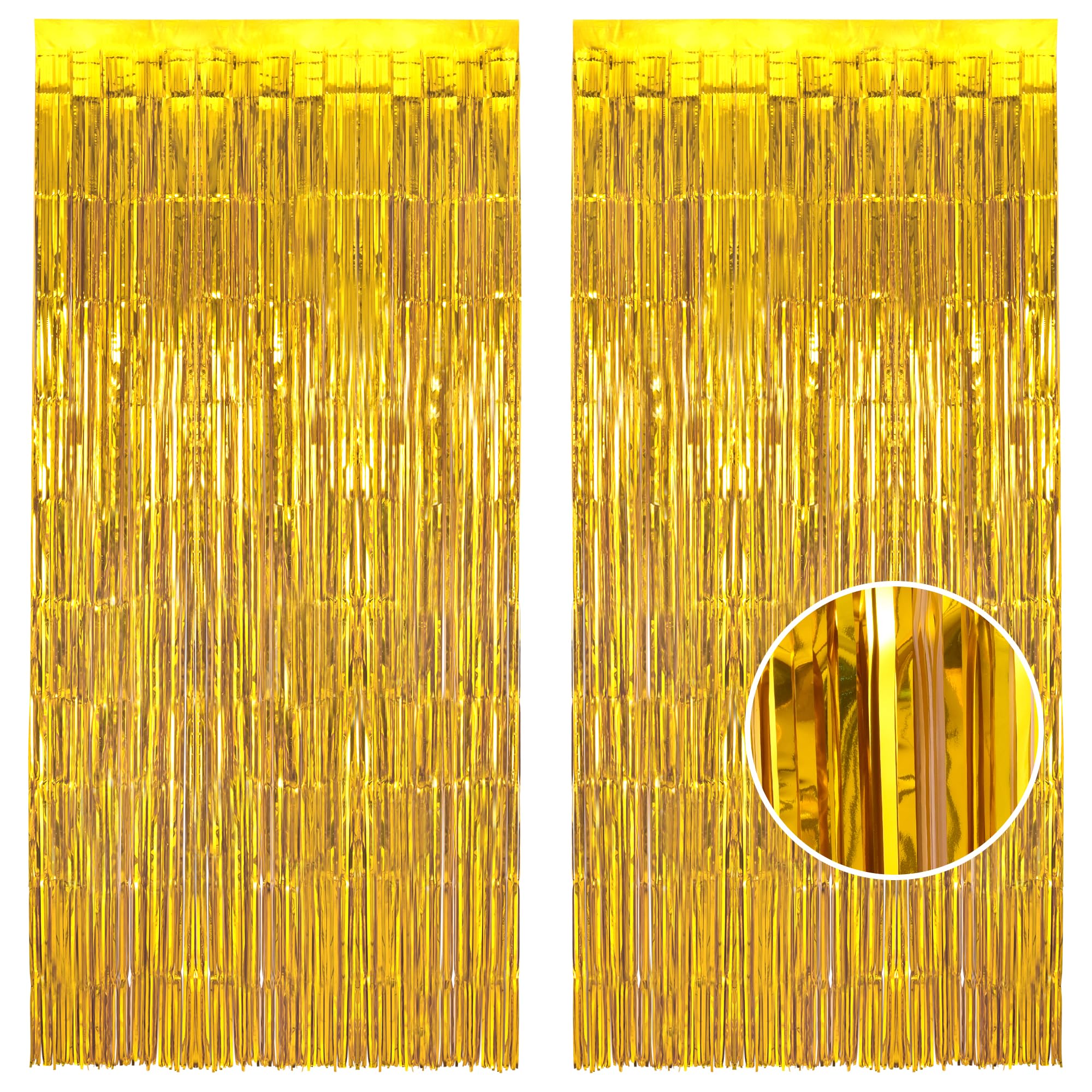 Braveshine Gold Foil Fringe Backdrop Curtain   Metallic Tinsel Photo Backdrop Streamers For Men 50Th Birthdays Decorations, Anni