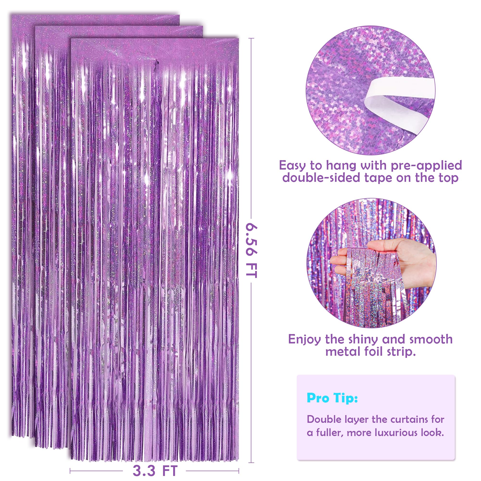 Pink Tinsel Curtain Party Backdrop Streamers  Taylor Birthday Decorations | Birthday Decorations For Girls | Princess Birthday P