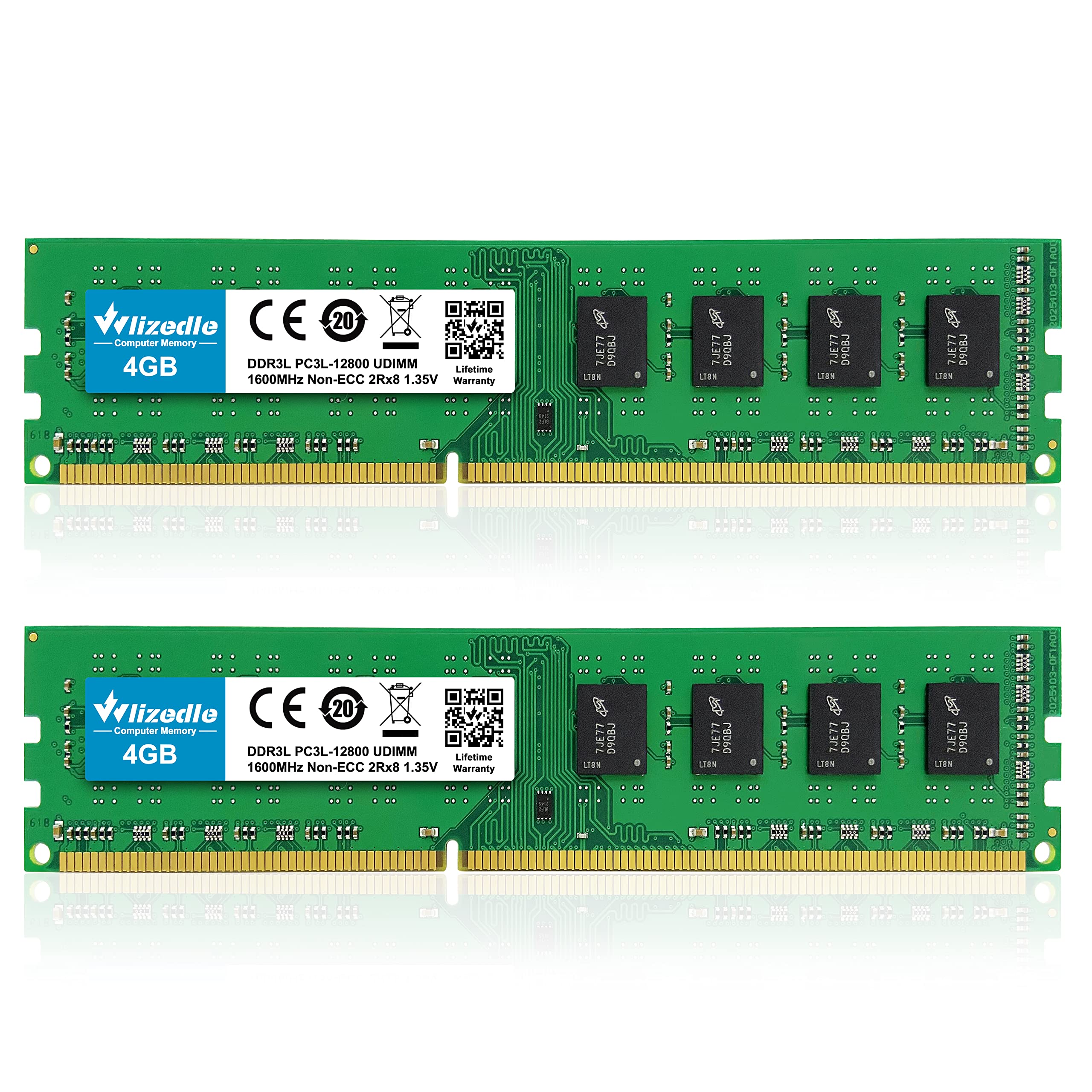 Ddr3/Ddr3L 8Gb Kit(2X4Gb) Ram 1600Mhz Cl11 Dimm Wlizedle Desktop Memory Pc3 12800/Pc3L 12800 240 Pin 1.35V/1.5V 2Rx8 Dual Rank C