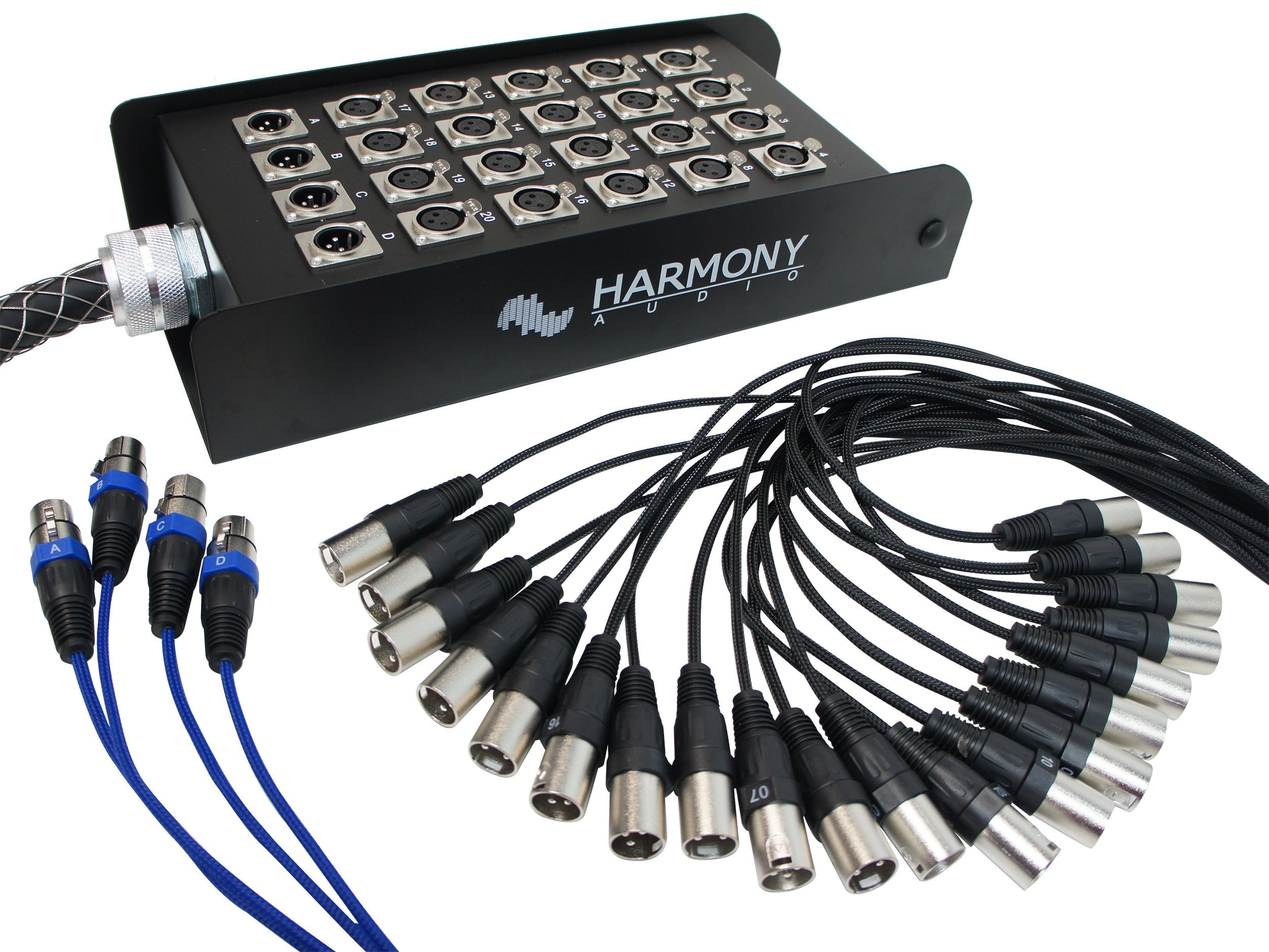 Harmony Audio Ha Sb2450 Pro Stage Xlr Snake Cable Box 24 Channel   50 Feet (20 Send, 4 Returns)