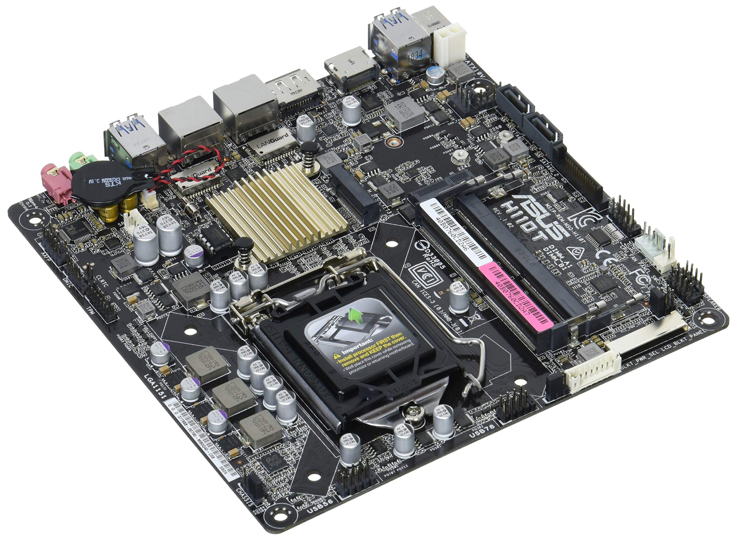 Asus Motherboard H110T CSM S1151 H110 DDR4 SATA USB 3.0 Thin MiniITX Retail