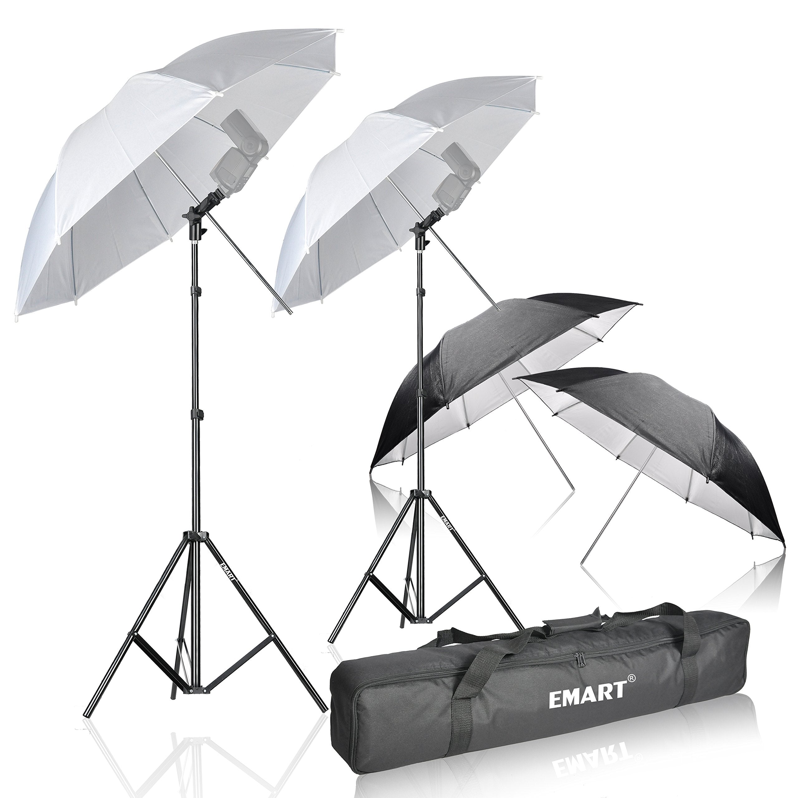 Emart 33 Inch Reflective Photography Umbrella,Studio Camera Photography Props With Adjustable Light Stand,Flash Diffuser For Spe