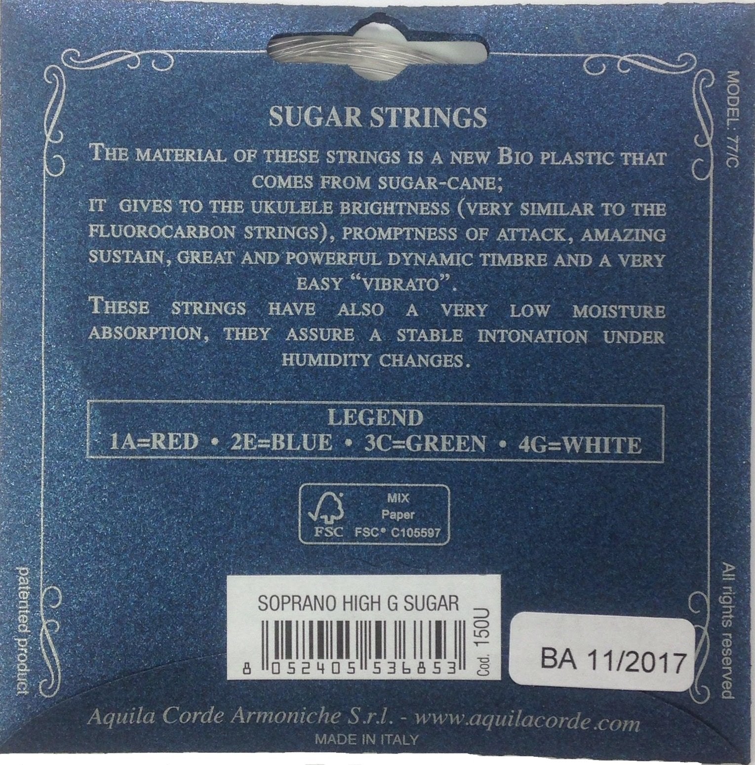 Aquila Sugar Series Soprano Ukulele Strings Set Strings Aqsu-Sr 150U