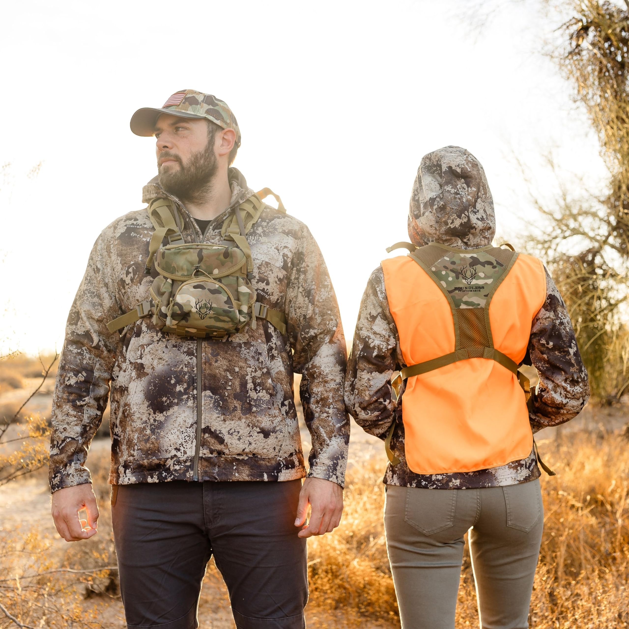 Binocular Harness Chest Pack - Lightweight Bino Harness With Rangefinder Pouch, Silent Hunting Chest Rig And Binocular Case W/ M