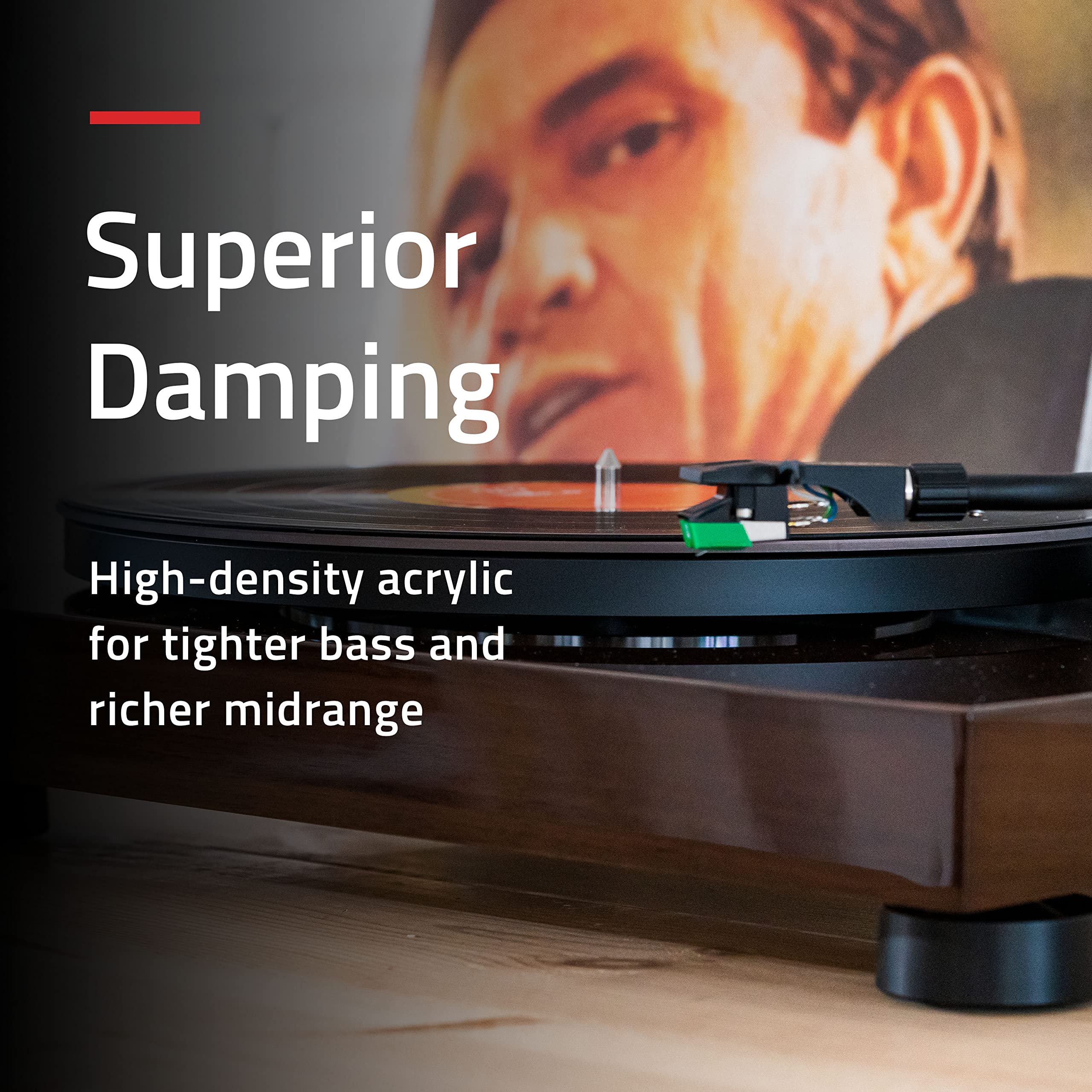 Fluance Acrylic Platter Mat For Turntables - Reduces Vibrations For Improved Sound Clarity For Vinyl Record Playback, Antistatic