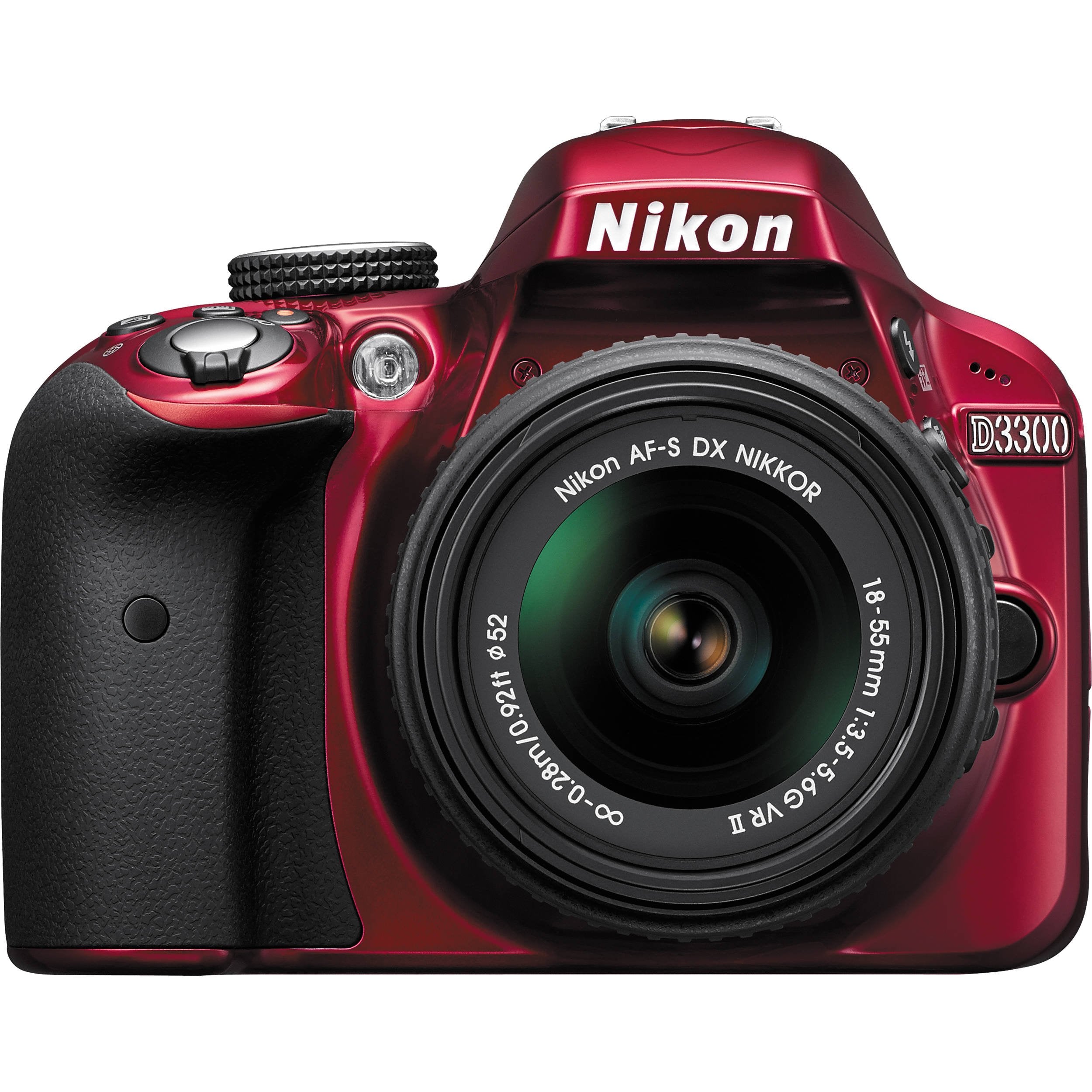 Nikon D3300 24.2 Mp Cmos Digital Slr With Auto Focus-S Dx Nikkor 18-55Mm F/3.5-5.6G Vr Ii Zoom Lens (Red)