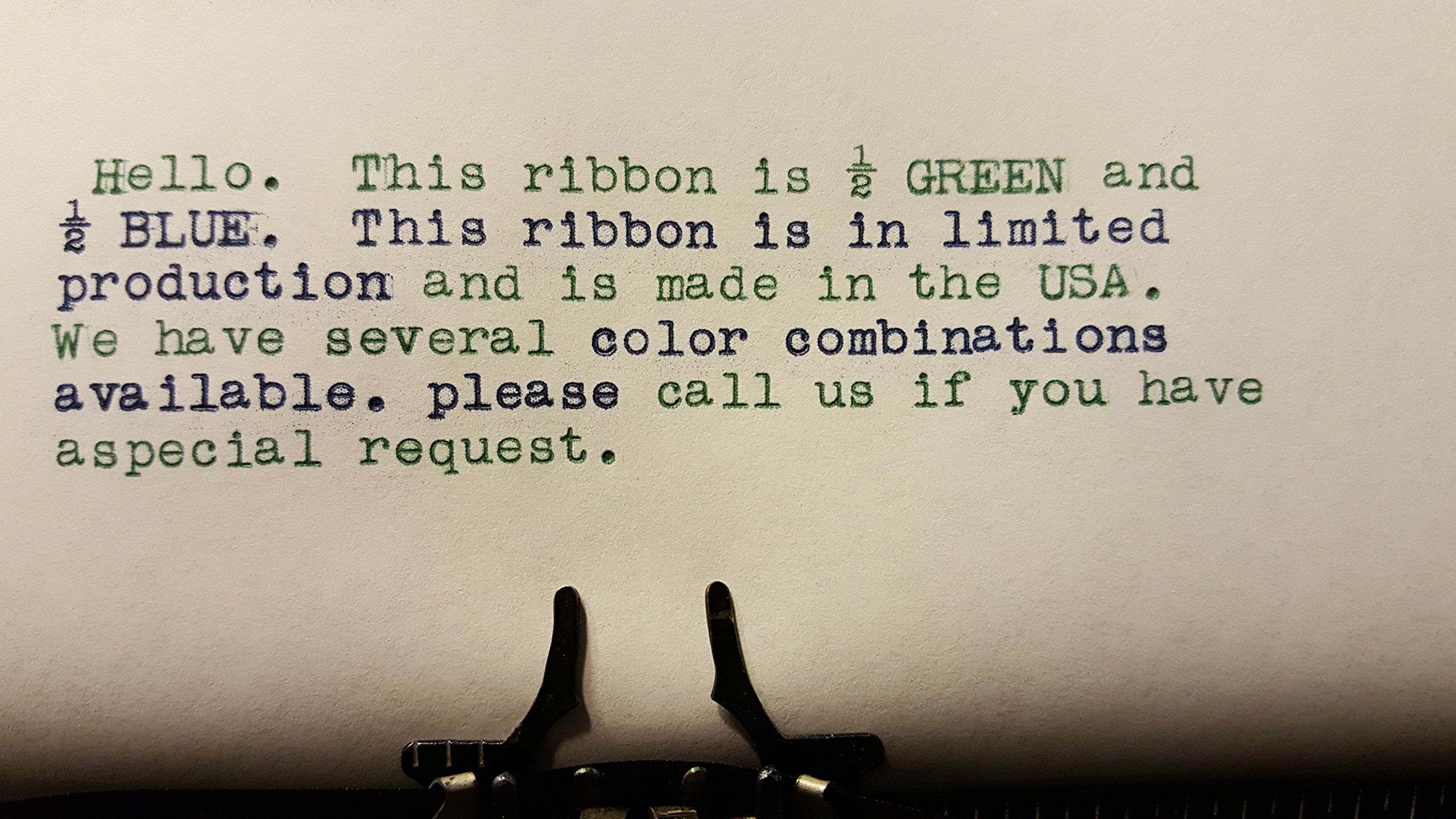 Universal Typewriter Ribbons   Custom Color Twin Spool Typewriter Ribbons (Green And Blue)
