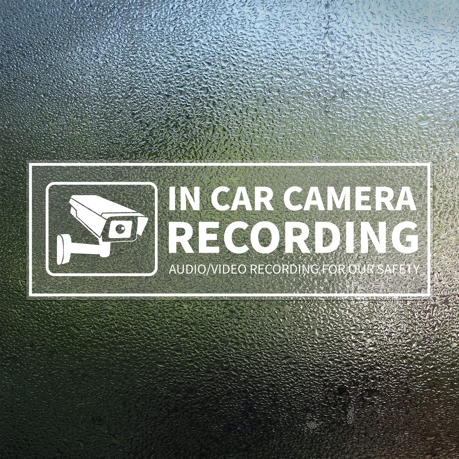 In Car Camera Audio Video Recording Window Vinyl Stickers 2  6 Inch Back Self Adhesive Security Warning Sign Removable For Car V