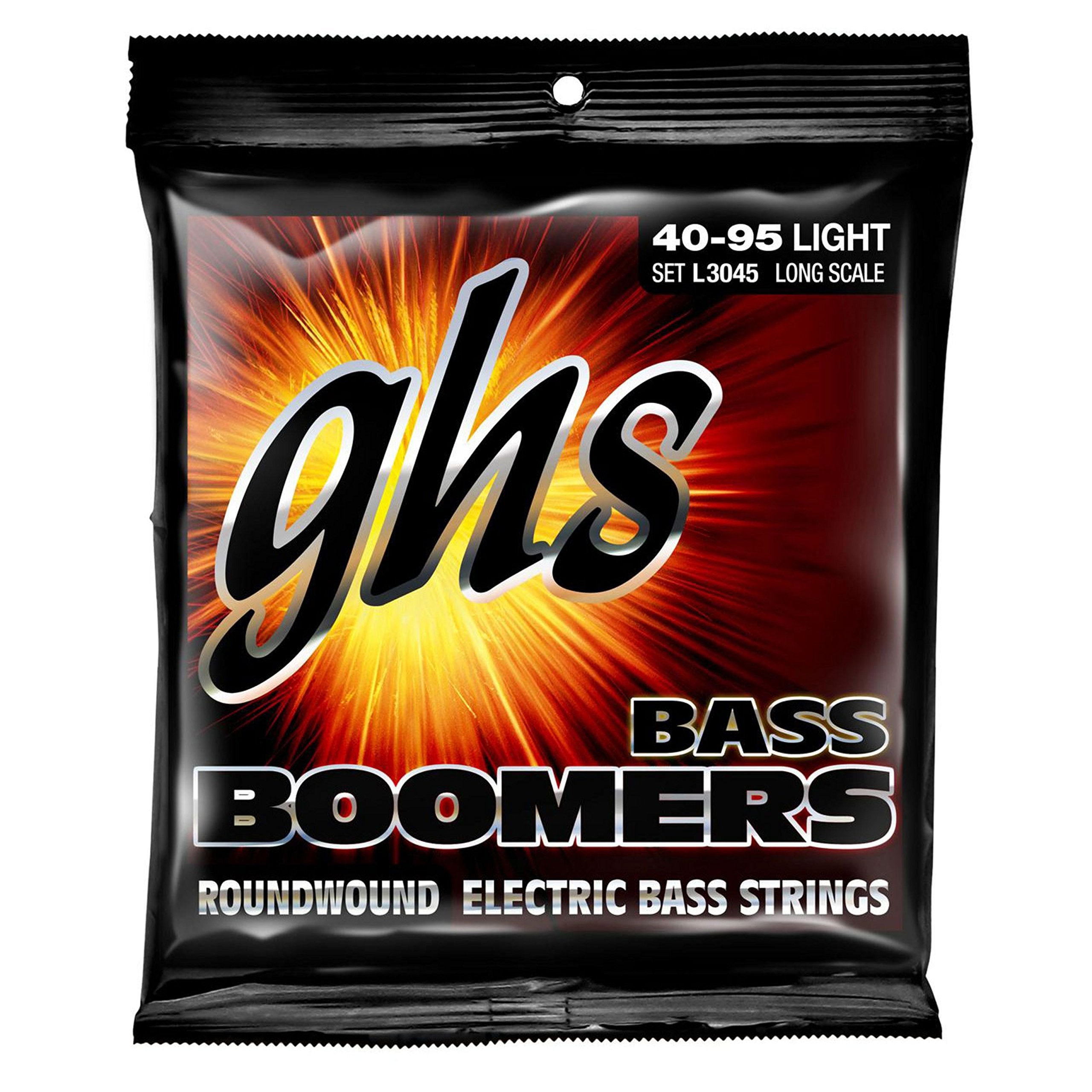 GHS Strings L3045 4-String Bass Boomers, Nickel-Plated Electric Bass Strings, Long Scale, Light (40-95)