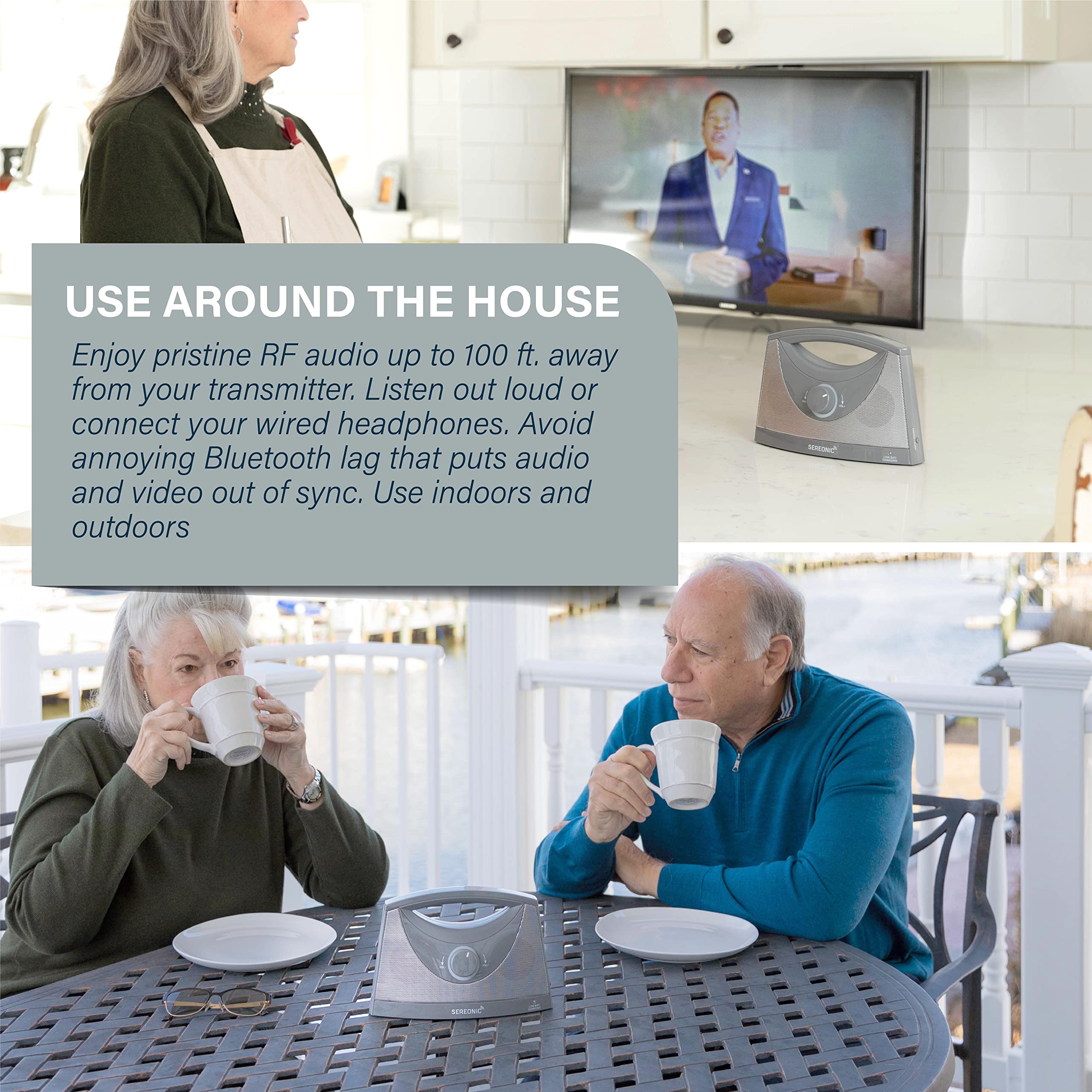 Sereonic Wireless Tv Speakers For Hard Of Hearing - Portable, Powerful, And Convenient