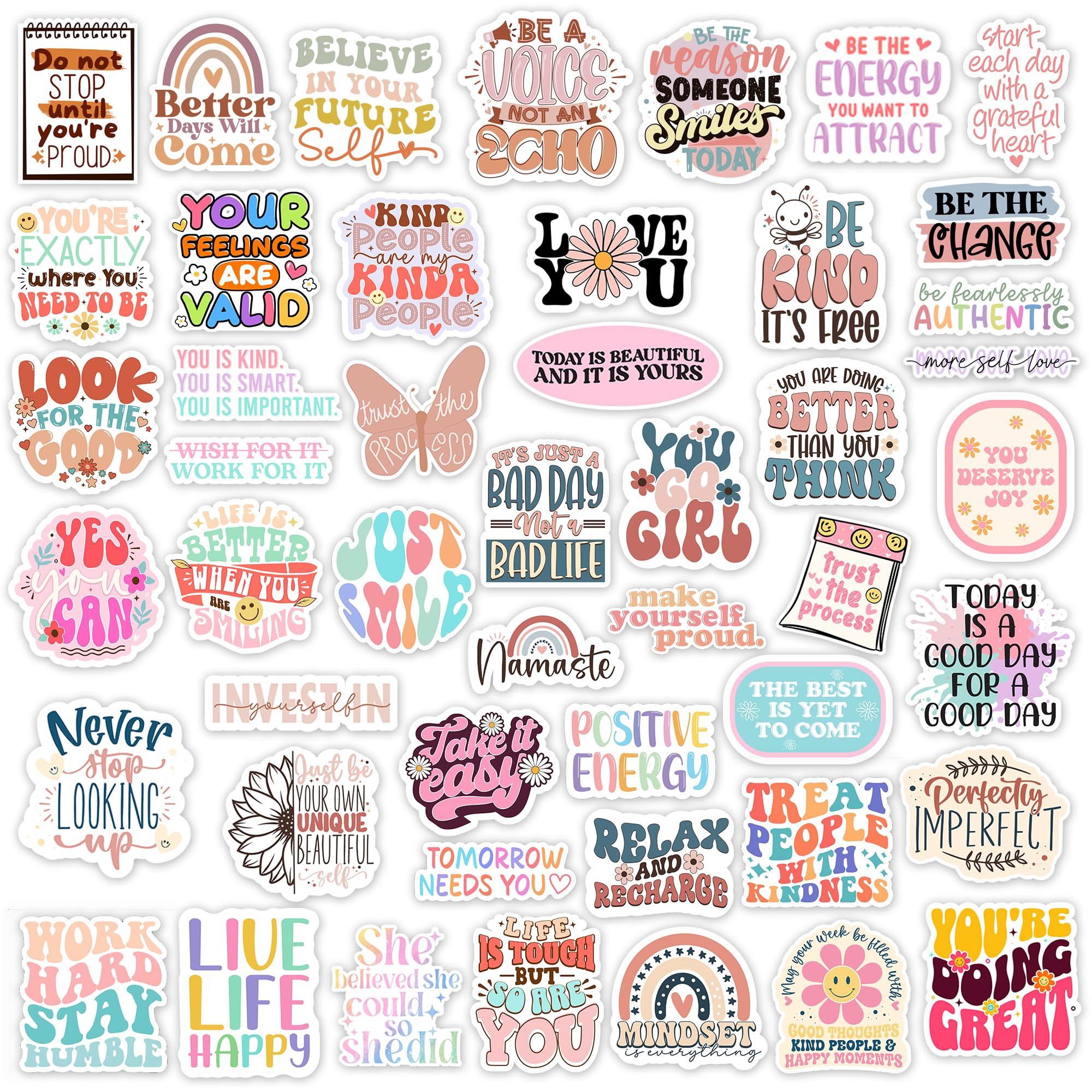 300Pcs Motivational & Affirmation Stickers   For Vision Board, Positive Inspirational Decals For Water Bottles, Laptops, Planner