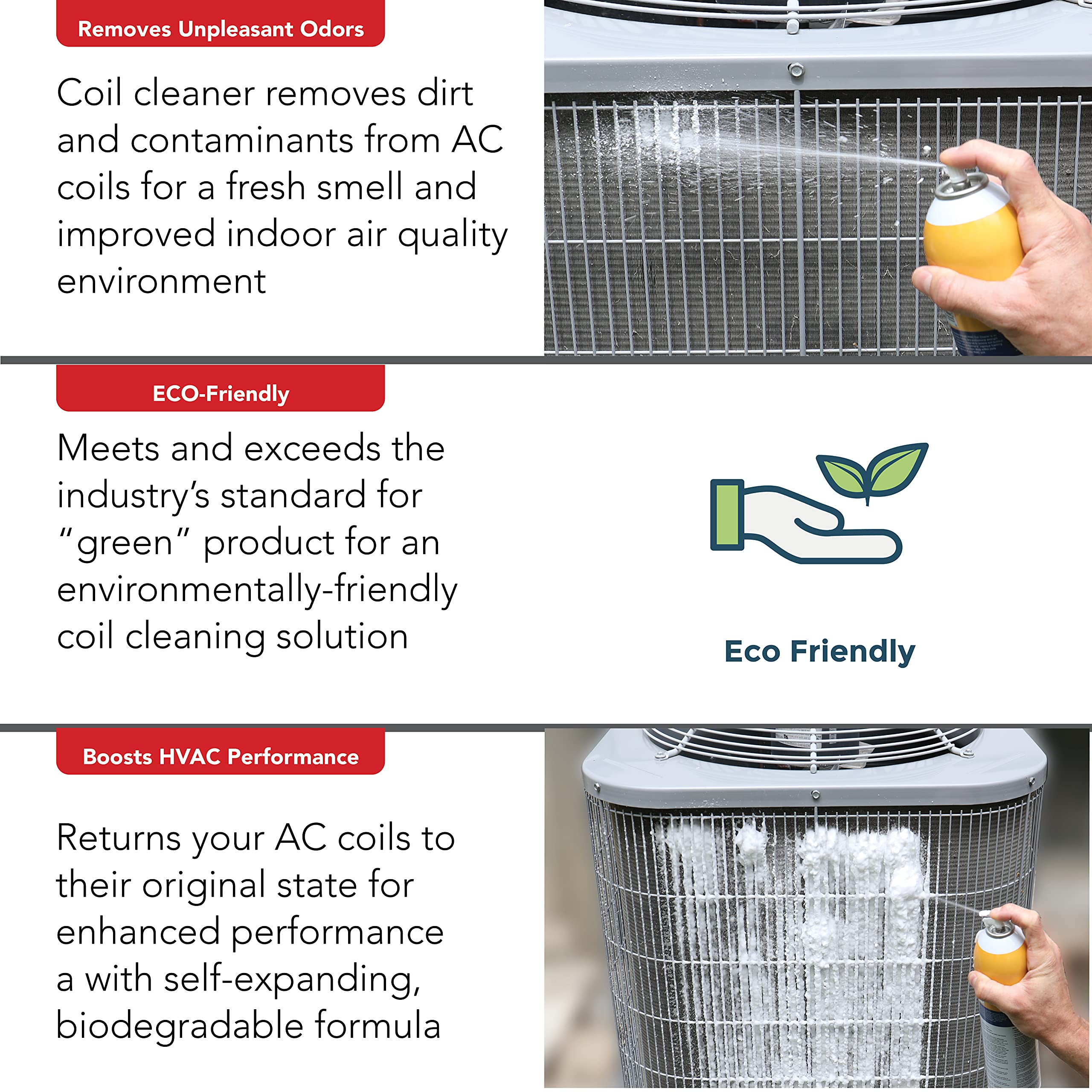 Arm & Hammer Biodegradable Hvac And Air Conditioner Coil Cleaner Foam Aerosol Spray, No Rinse, 19 Fl. Oz, Ahcc-19 By Diversitech