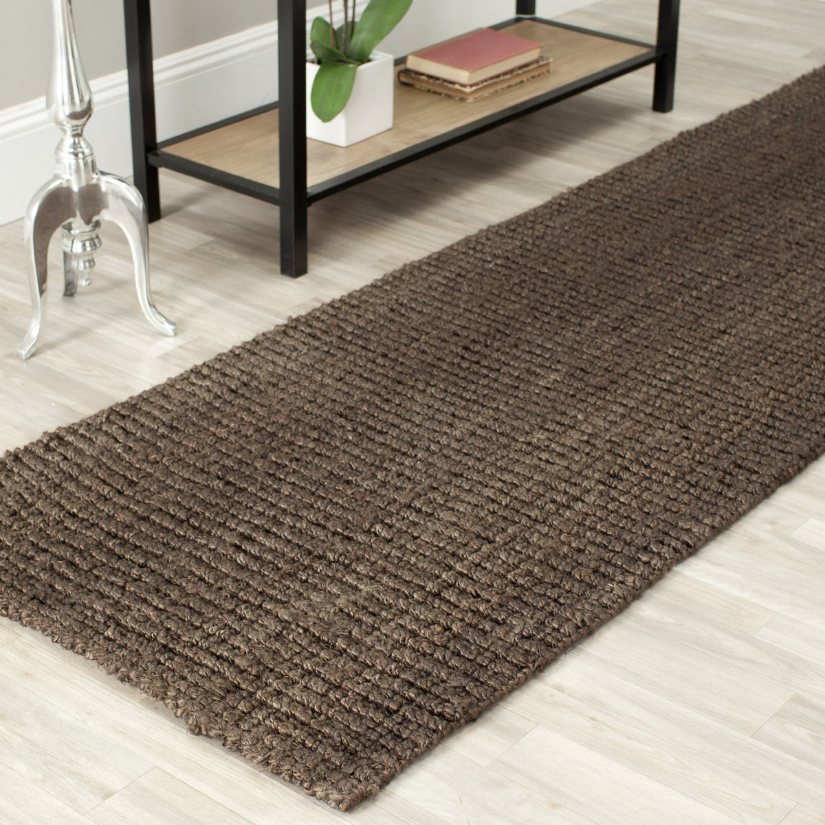 Safavieh Natural Fiber Collection 26 X 6 Brown Nf447D Handmade Chunky Textured Premium Jute 075 Inch Thick Runner Rug