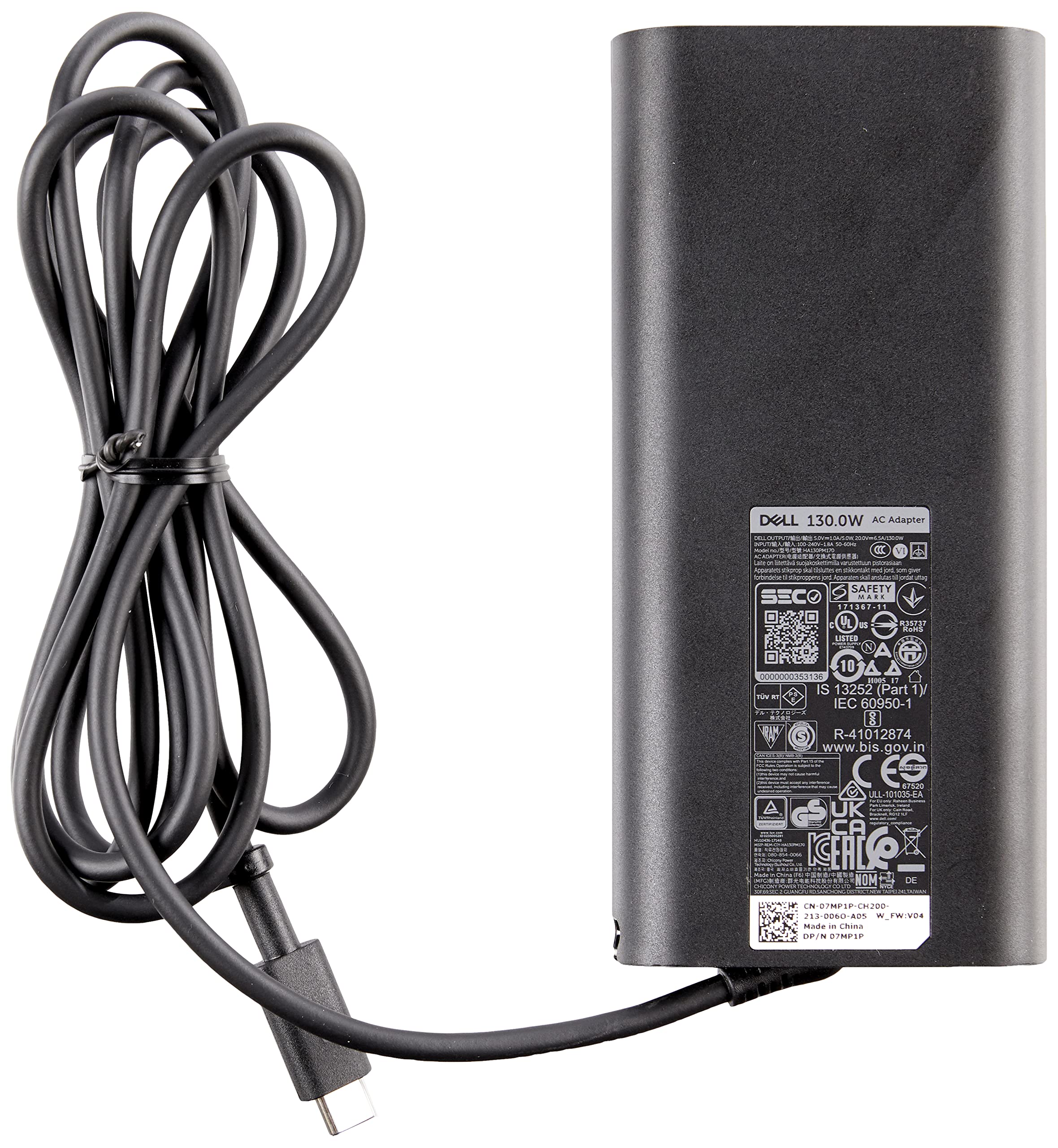 Dell 450AHOM USB C 130 W AC Adapter with 1meter Power Cord   United States