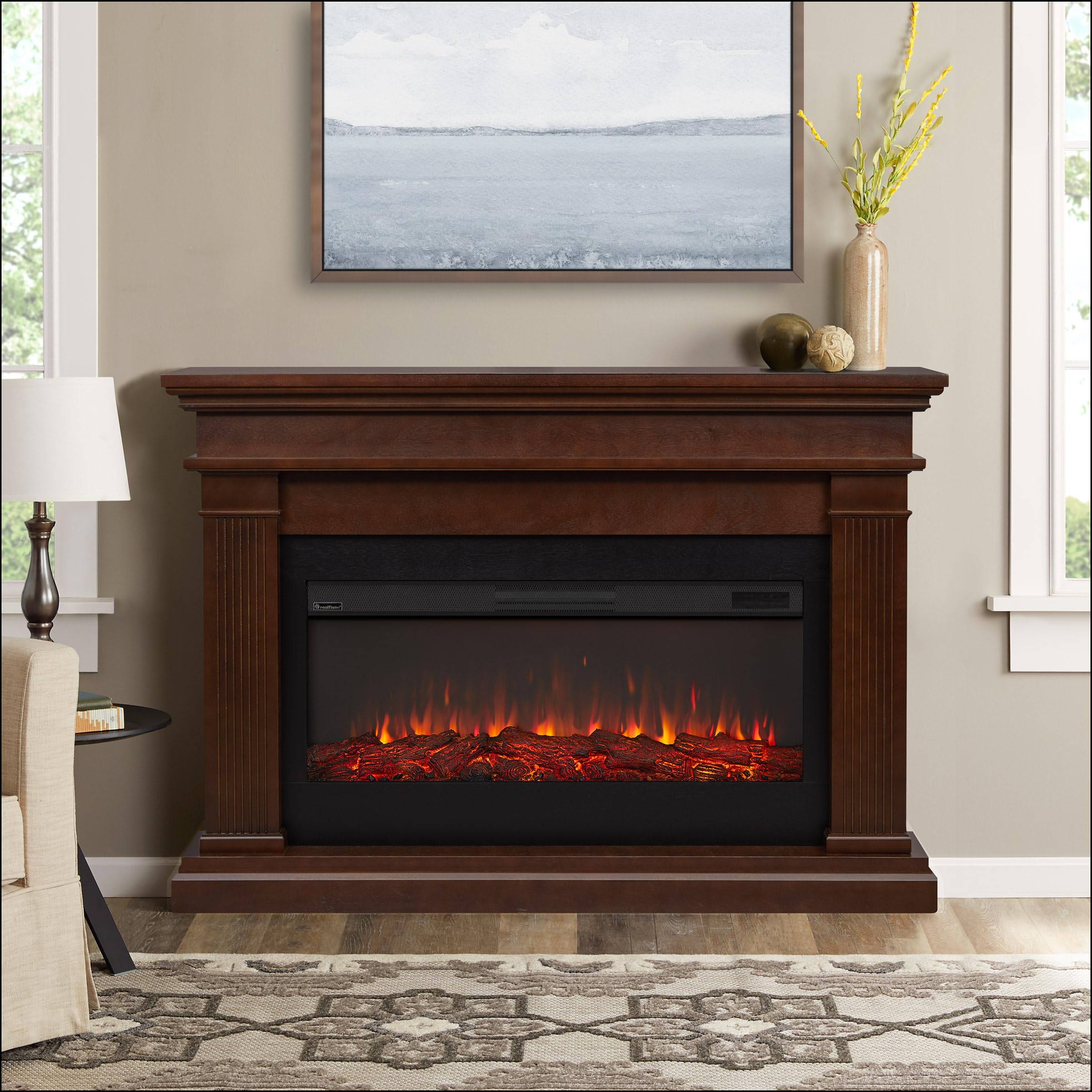Beau 59'' Landscape Electric Fireplace In Dark Walnut By Real Flame