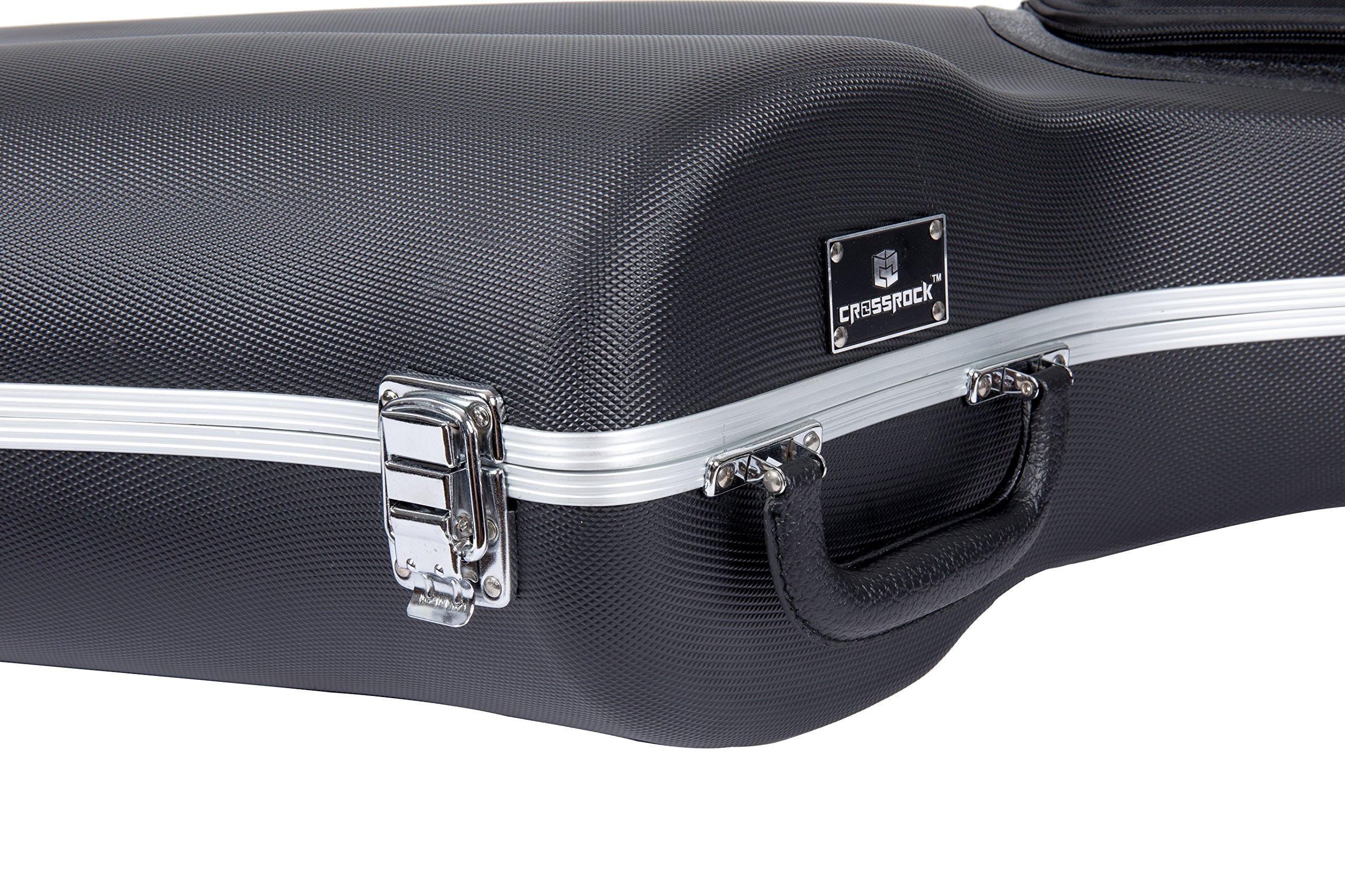 Crossrock Abs Tenor Saxophone Case   Contoured Black Diamond Texture, Deep Blue Velvet Interior, Accessory Pocket, Security Lock