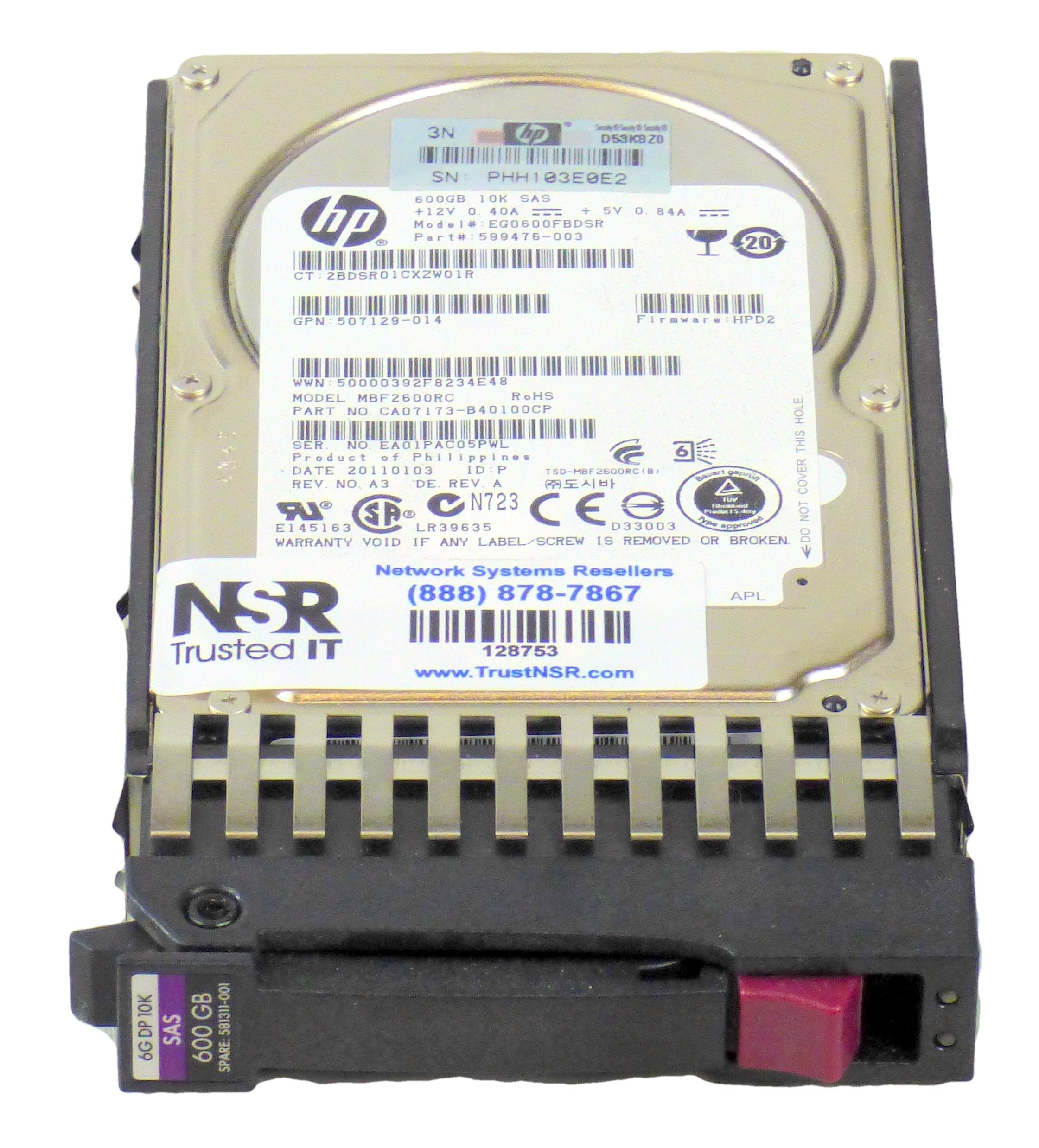 581311 001| HP 600GB 10K RPM SAS 2.5 by HP