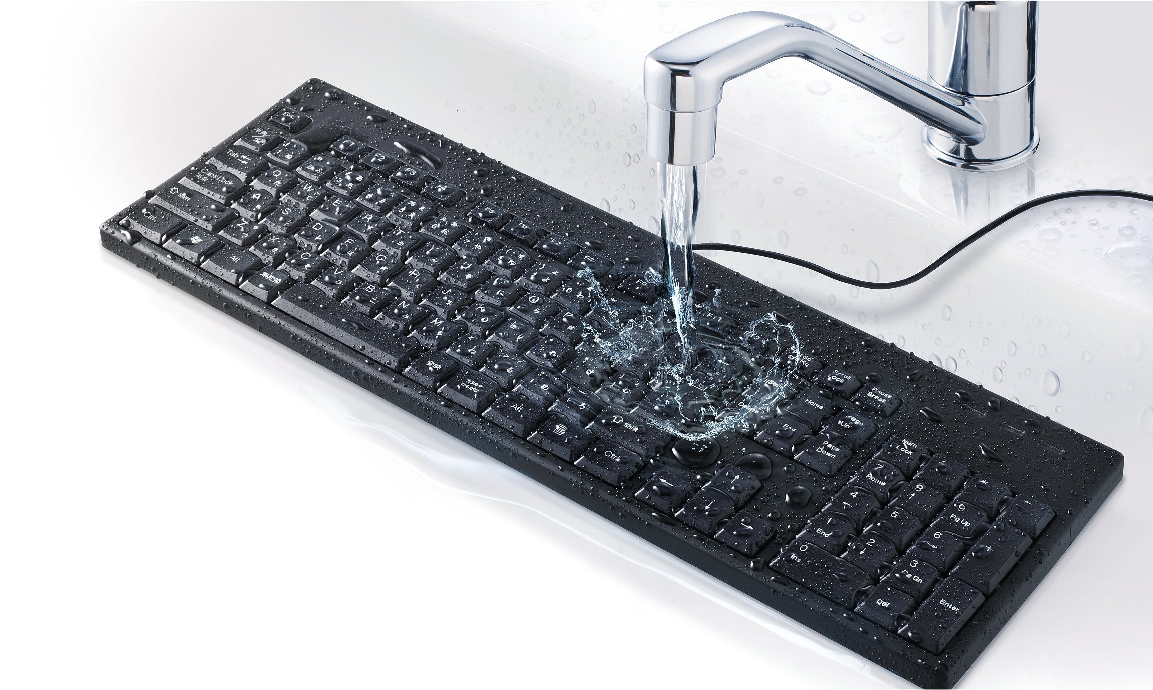 I-Rocks Washable Keyboard, Black (Irk32W-Bk)