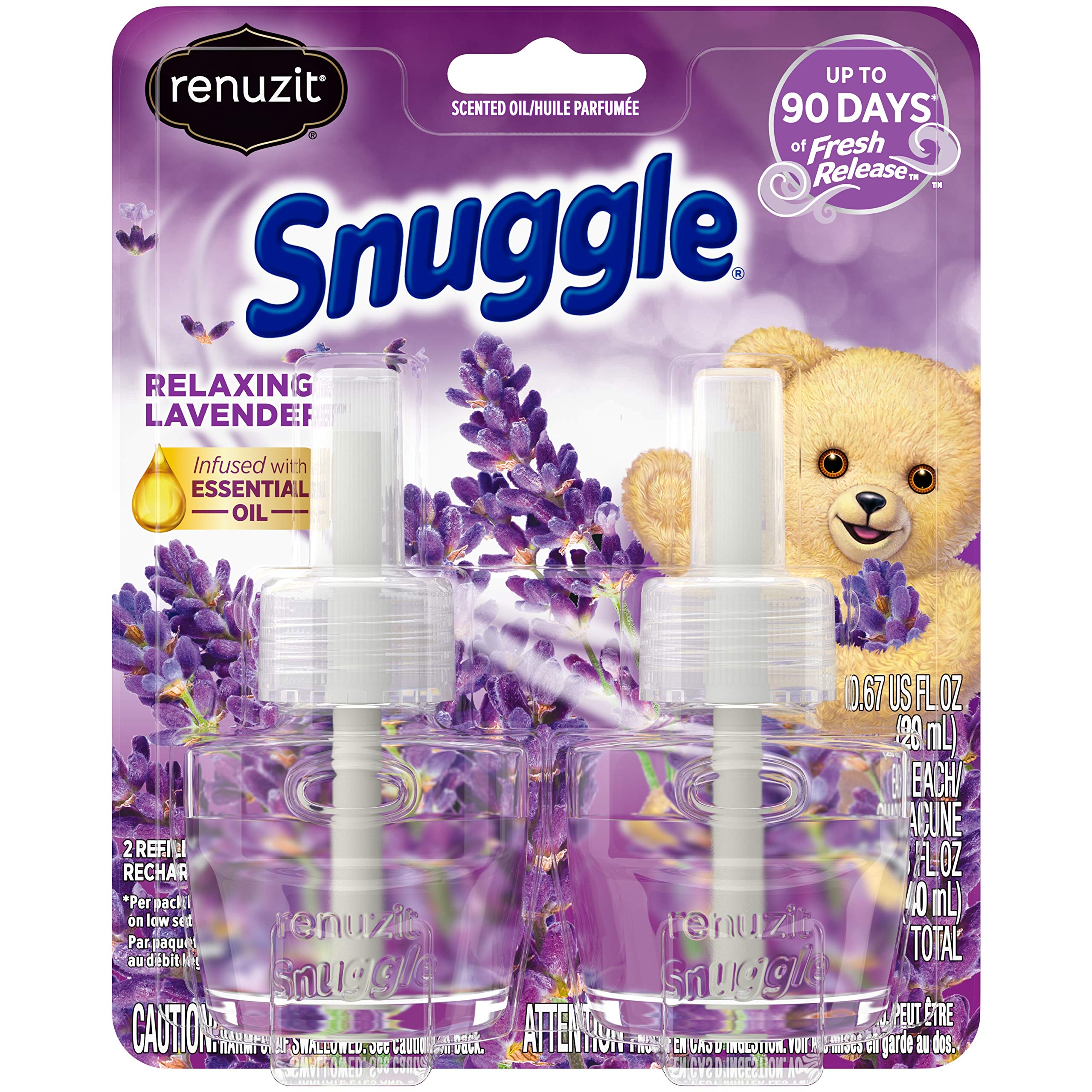 Renuzit Snuggle Scented Oil Refill For Plugin Air Fresheners, Relaxing Lavender, 2 Count (Pack Of 1)