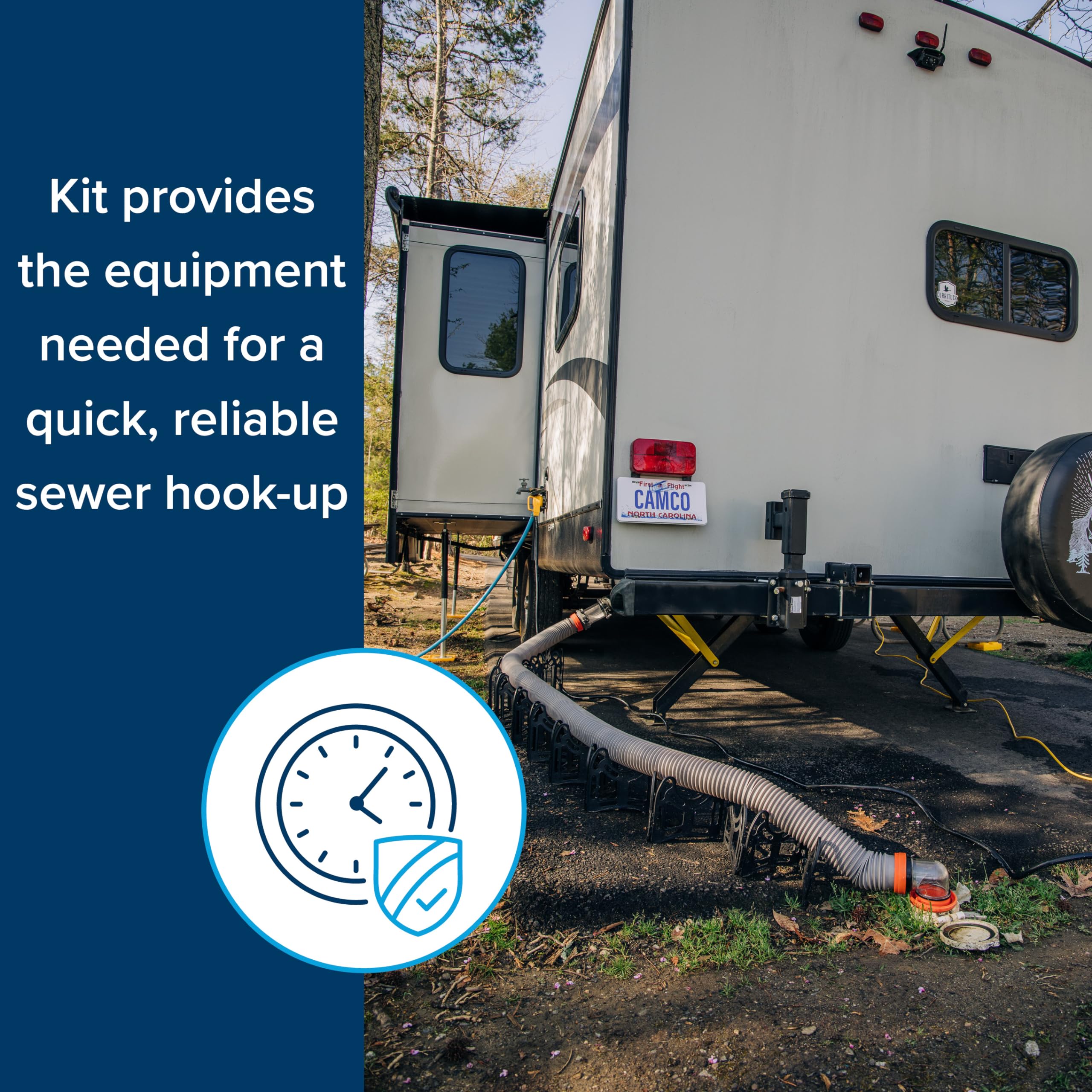 Camco Rhino X 20-Ft Camper/Rv Sewer Hose Kit - (2) 10-Ft Heavy Duty Rv Septic Hoses - Designed To Hold Shape & Stay In-Place - I,WBAUVB0CBNJDGTC