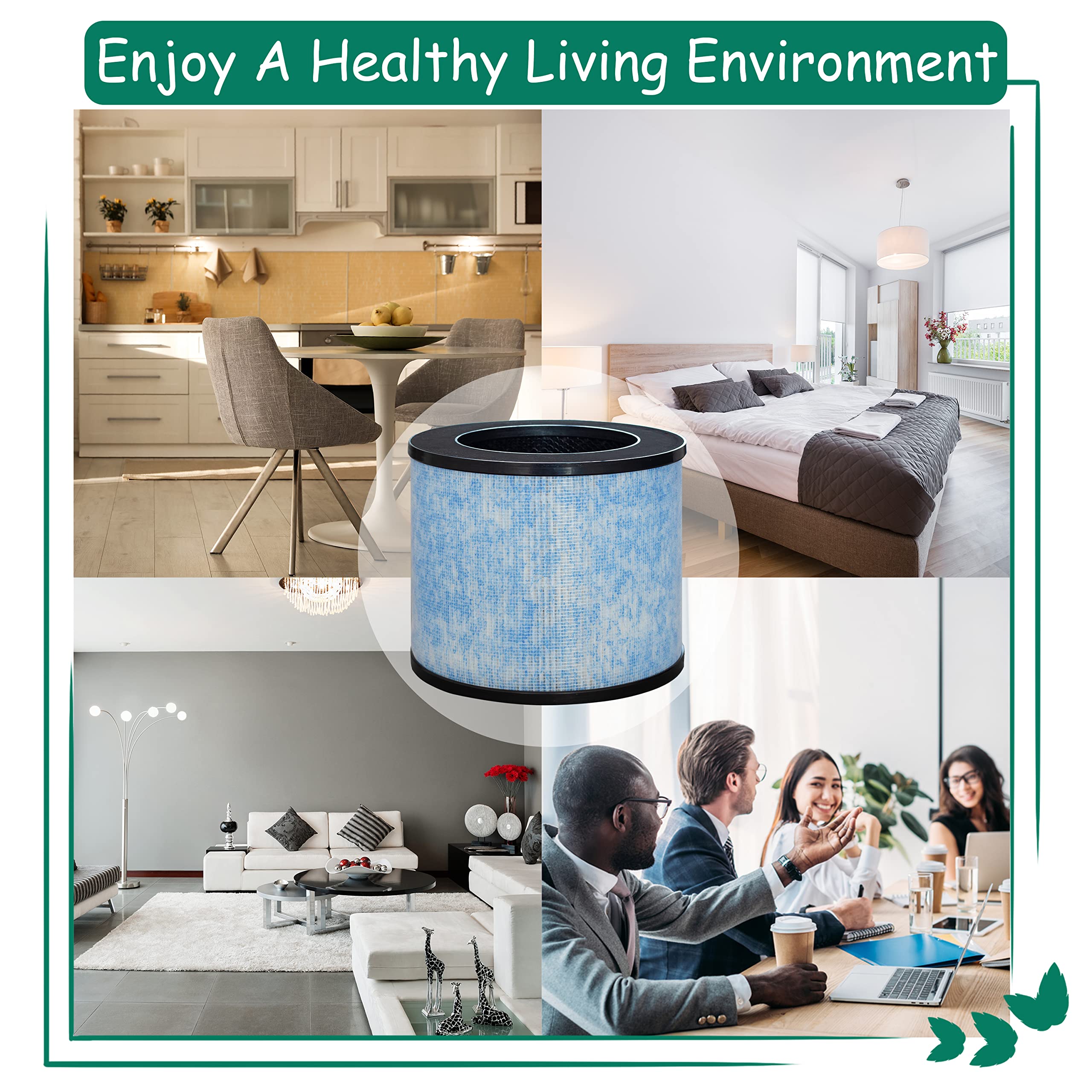 Asheviller F100 Filter Replacement, Compatible With Instant Ap100 Small Air Purifier, H13 Grade True Hepa Filter With Antimicrob