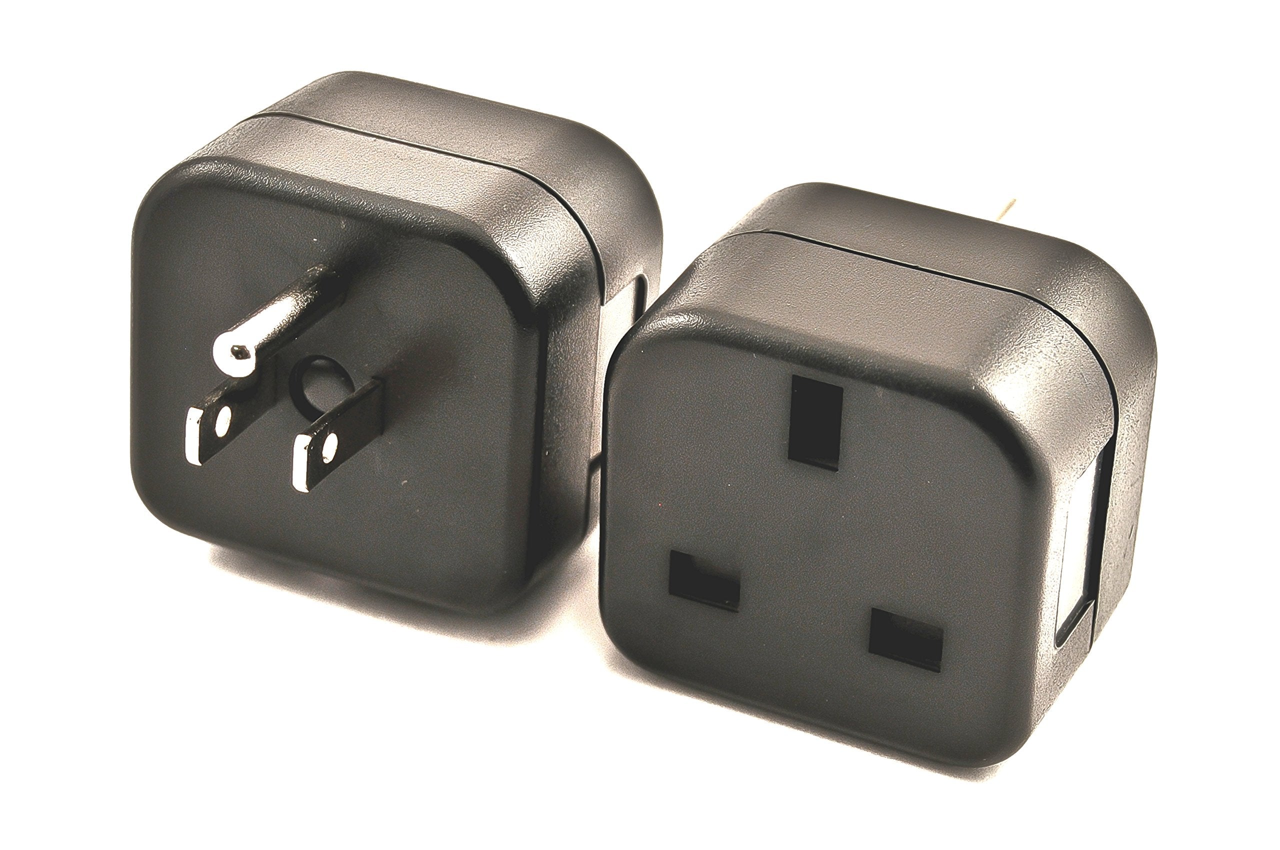 Vct Vp18 Uk To Usa Plug Adapter Converts 3 Pin British Plug To 3 Prong Grounded Usa Wall Plug,Black