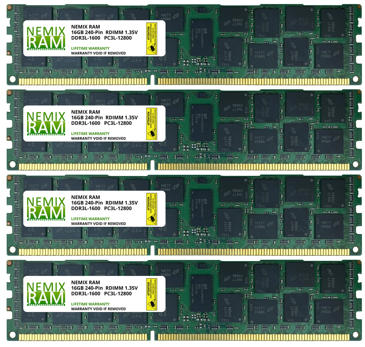 Nemix Ram 64Gb (4X16Gb) Ddr3 1600Mhz Pc3-12800 2Rx4 1.35V Ecc Rdimm Kit Registered Server Memory