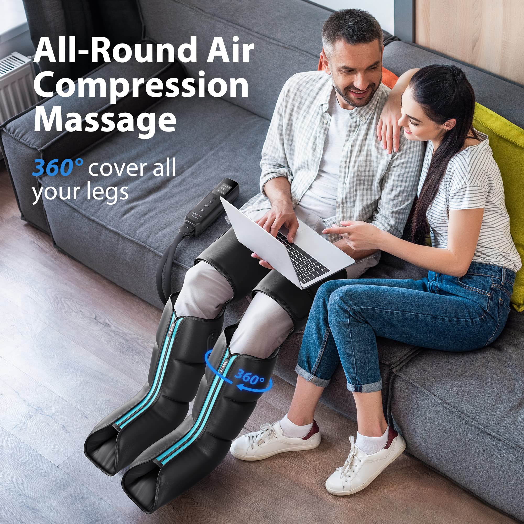 Cincom Leg Massager   Upgraded Foot Calf Thigh Massager With Heat And Compression For Circulation And Pain Relief(Fsa Or Hsa Eli