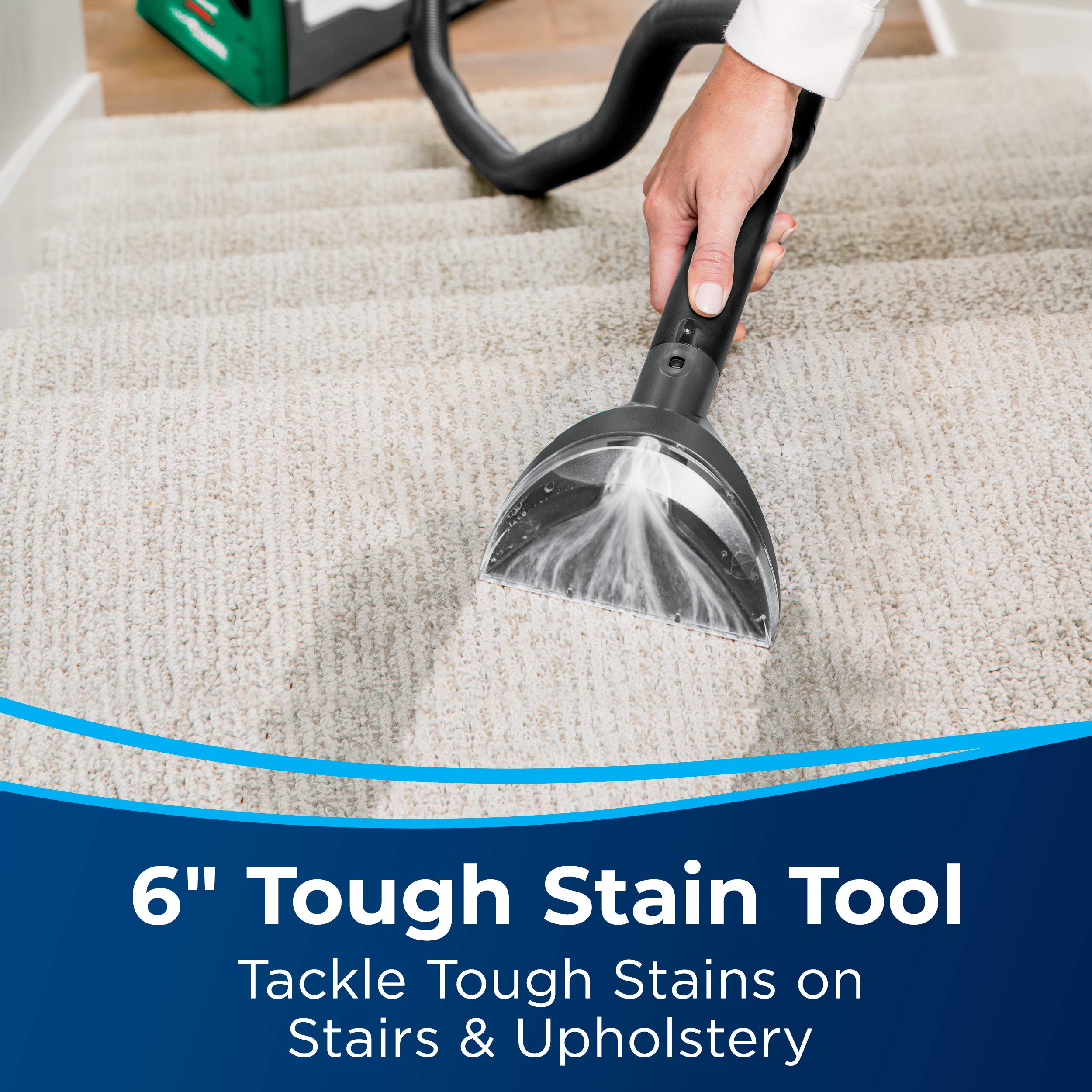 BISSELL Big Green Professional Carpet Cleaner, 9 Hose, 6 Stain Tool, Includes PRO MAX Formula, Green, Large Size