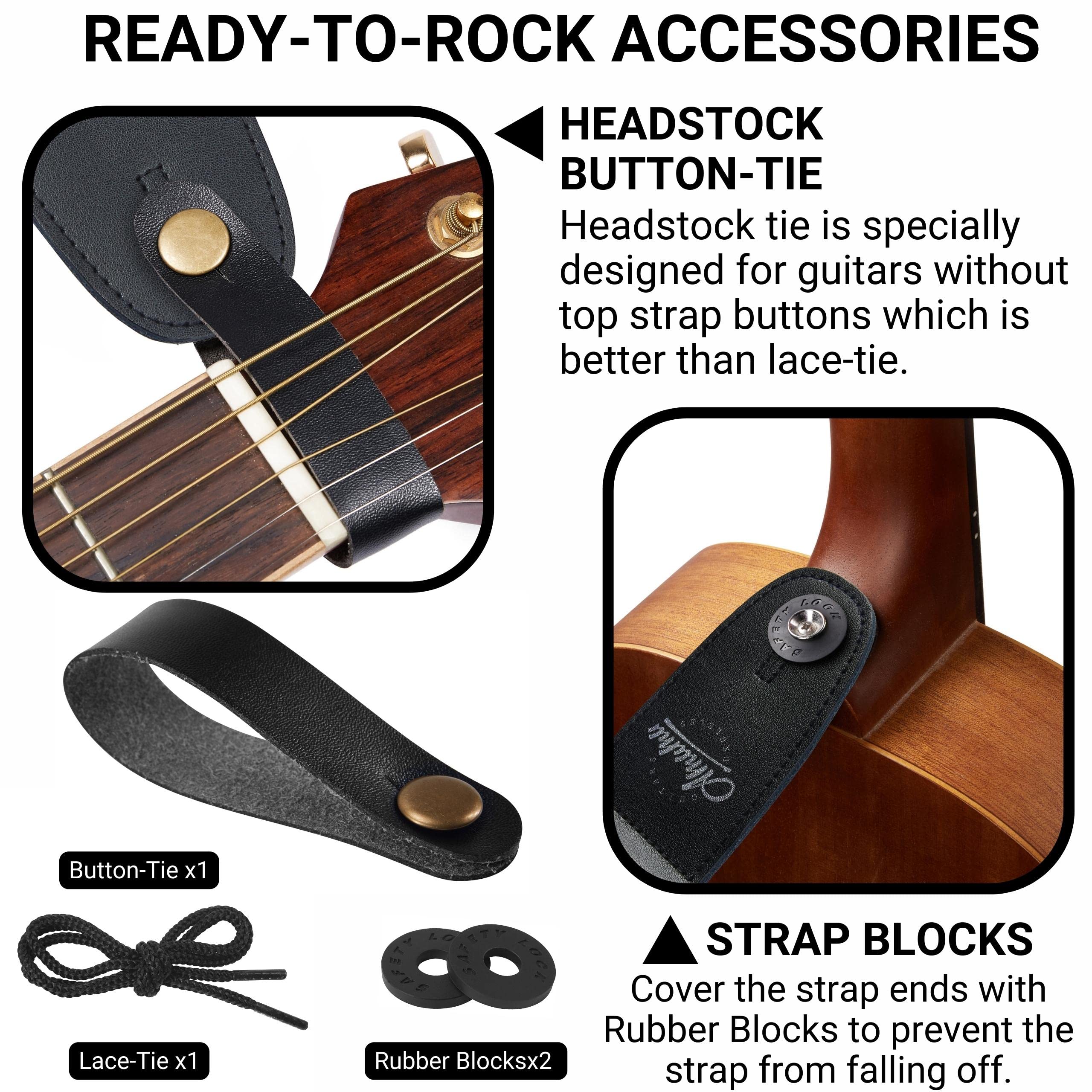 Amumu Guitar Strap Vintage Jacquard For Acoustic, Electric And Bass Guitars  W/Free Button And Blocks