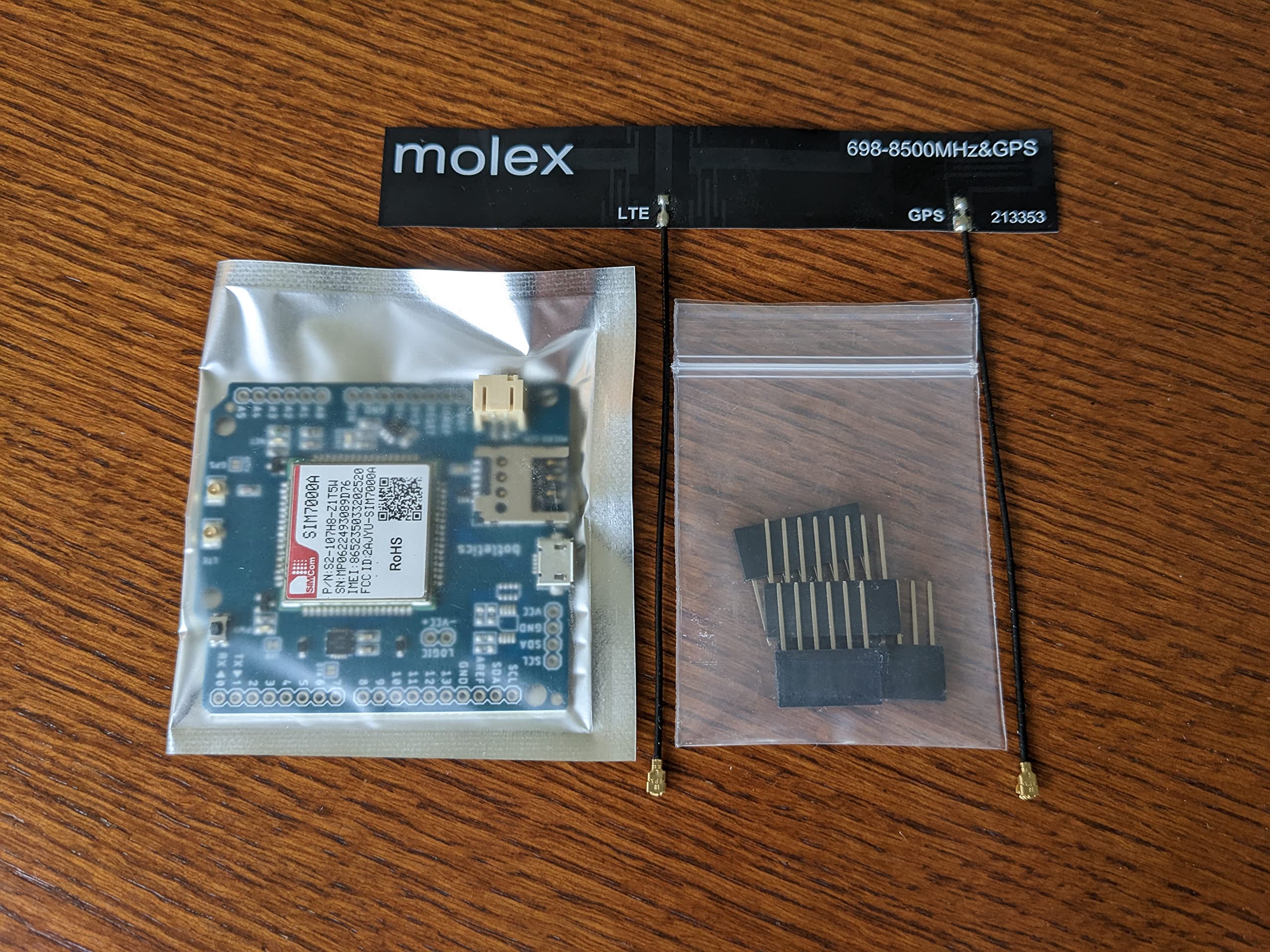 Botletics Sim7000 Lte Cat M1 Nb Iot Cellular + Gps + Antenna Shield Kit For Arduino (Sim7000A)