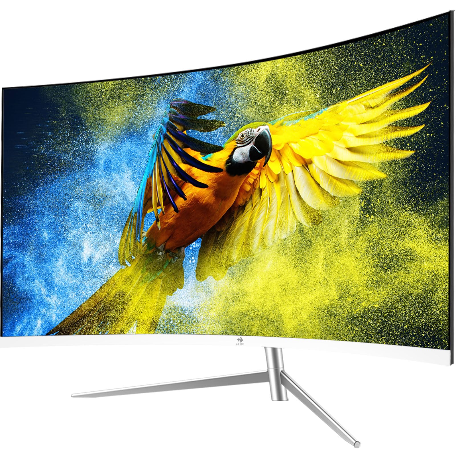 Z Edge 27 Inch Curved Gaming Monitor, Full Hd 1080P 1920X1080 Led Backlight Monitor, With 100Hz Refresh Rate And Eye Care Technology, 178� Wide View Angle, Vga+Hdmi