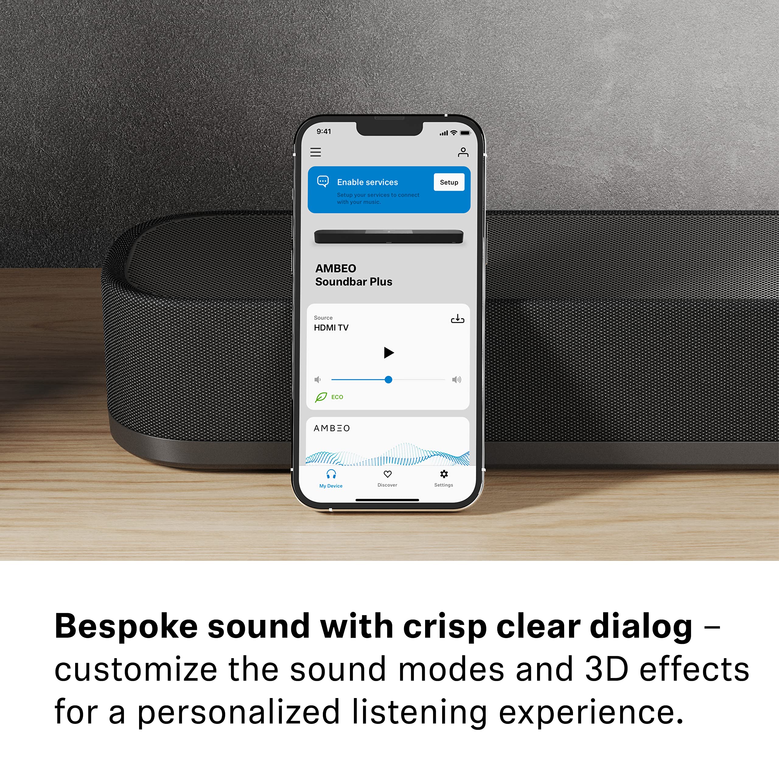 Sennheiser Ambeo Soundbar Plus For Tv And Music With Immersive 3D Surround Sound, Virtual 7.1.4 Speaker Setup, Built In Dual Sub