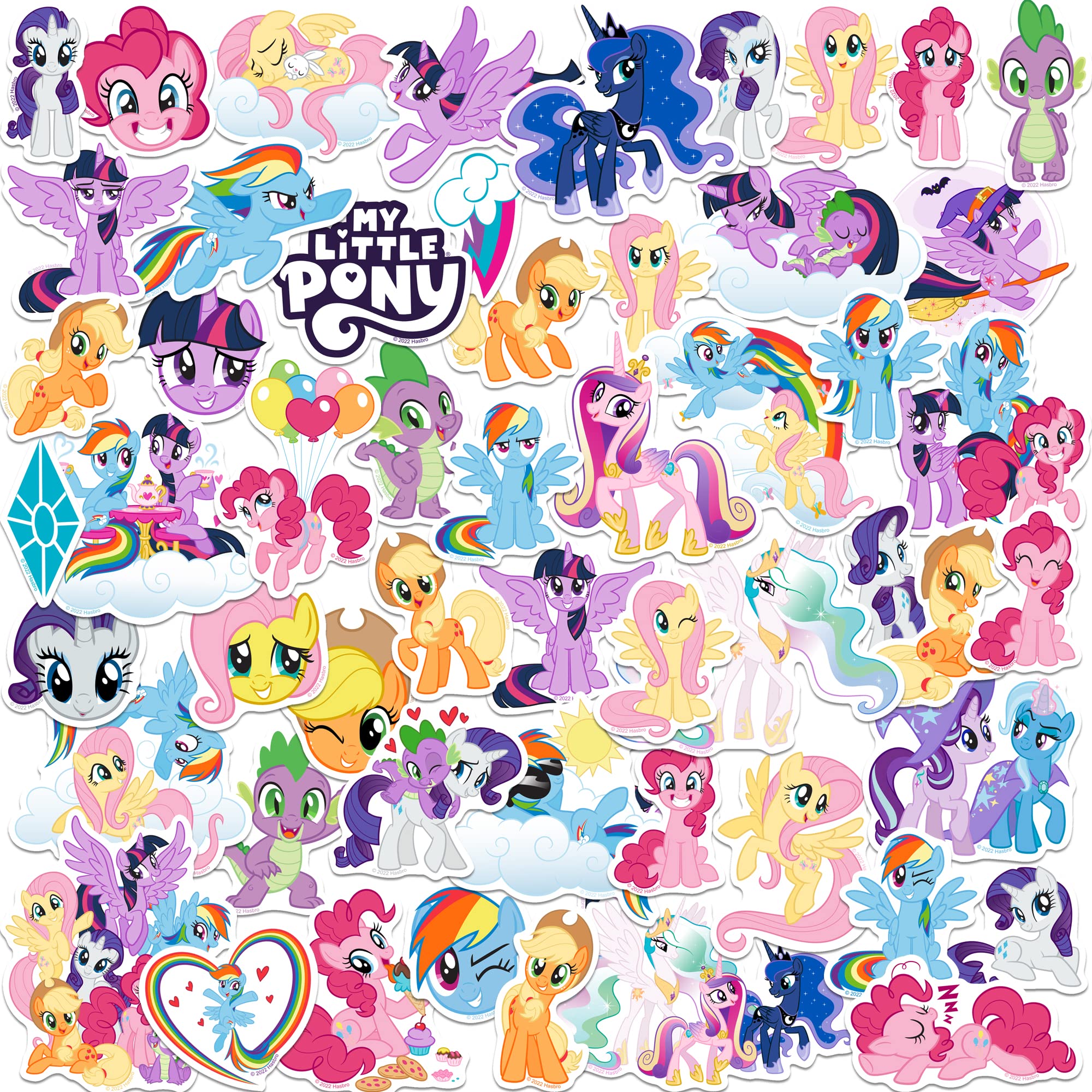 My Little Pony Tv Friendship Is Magic 50Ct Vinyl Large Deluxe Stickers Variety Pack   Laptop, Water Bottle, Scrapbooking, Tablet