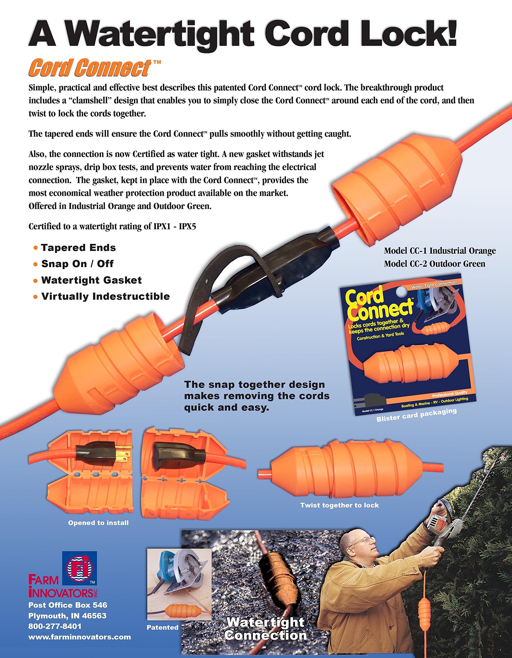 Farm Innovators 338622 Water Tight Cord Lock
