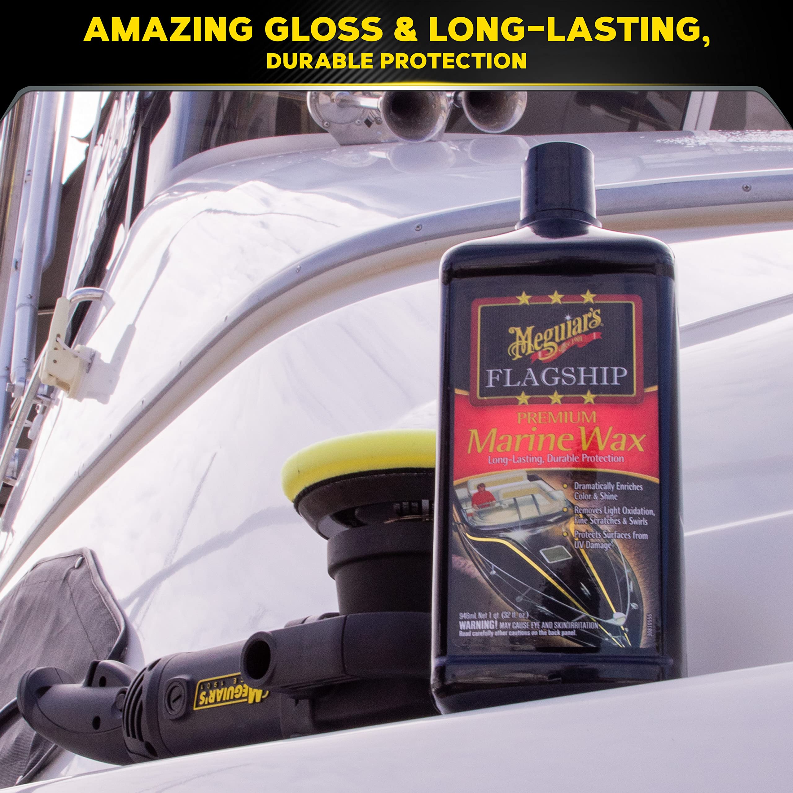 Meguiar'S Flagship Premium Marine Wax, Boat Polish And Oxidation Remover - 32 Oz Bottle (Packaging May Vary),WBAUVB0007TR47G