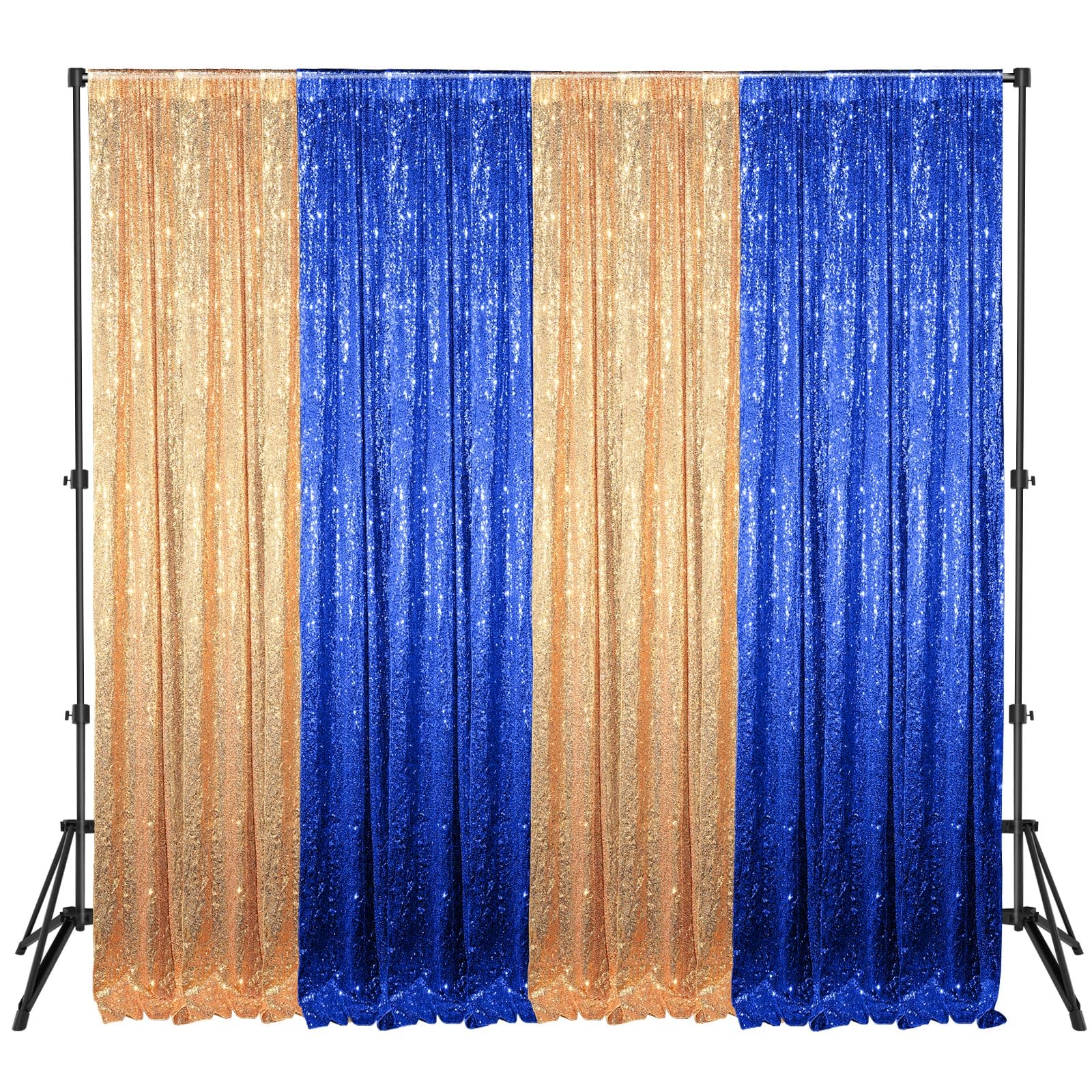 4 Panels Sequin Backdrop Curtain 2 Ft X 8 Ft, Backdrop Curtain For Party Sequin Backdrop Glitter Curtain For Congrats Grad Gradu