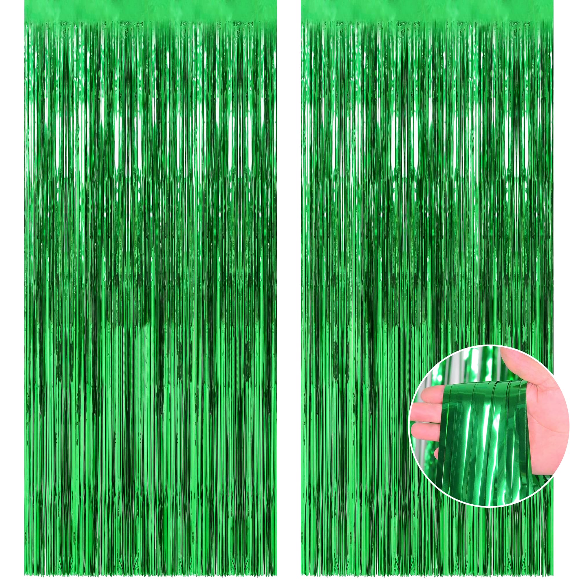 Ohome Green Party Backdrop Streamers   Green Party Decorations | Hawaiian Party Decorations | Green Birthday Decorations | Luau