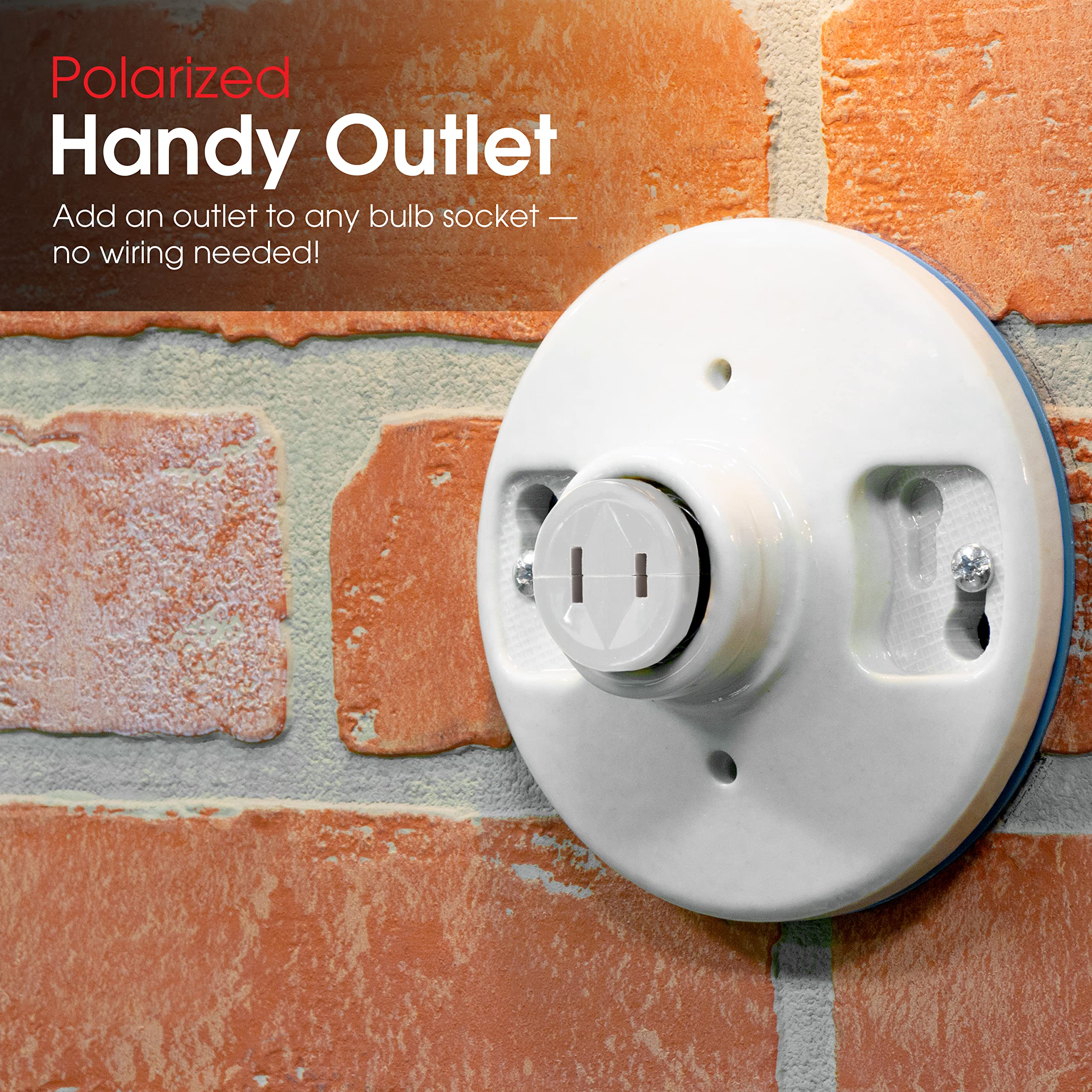 Power Gear Polarized Handy Plug, 4 Pack, Light Socket To Plug Adapter, Easy To Install, 2 Prong, Convert Light Bulb To Outlet So