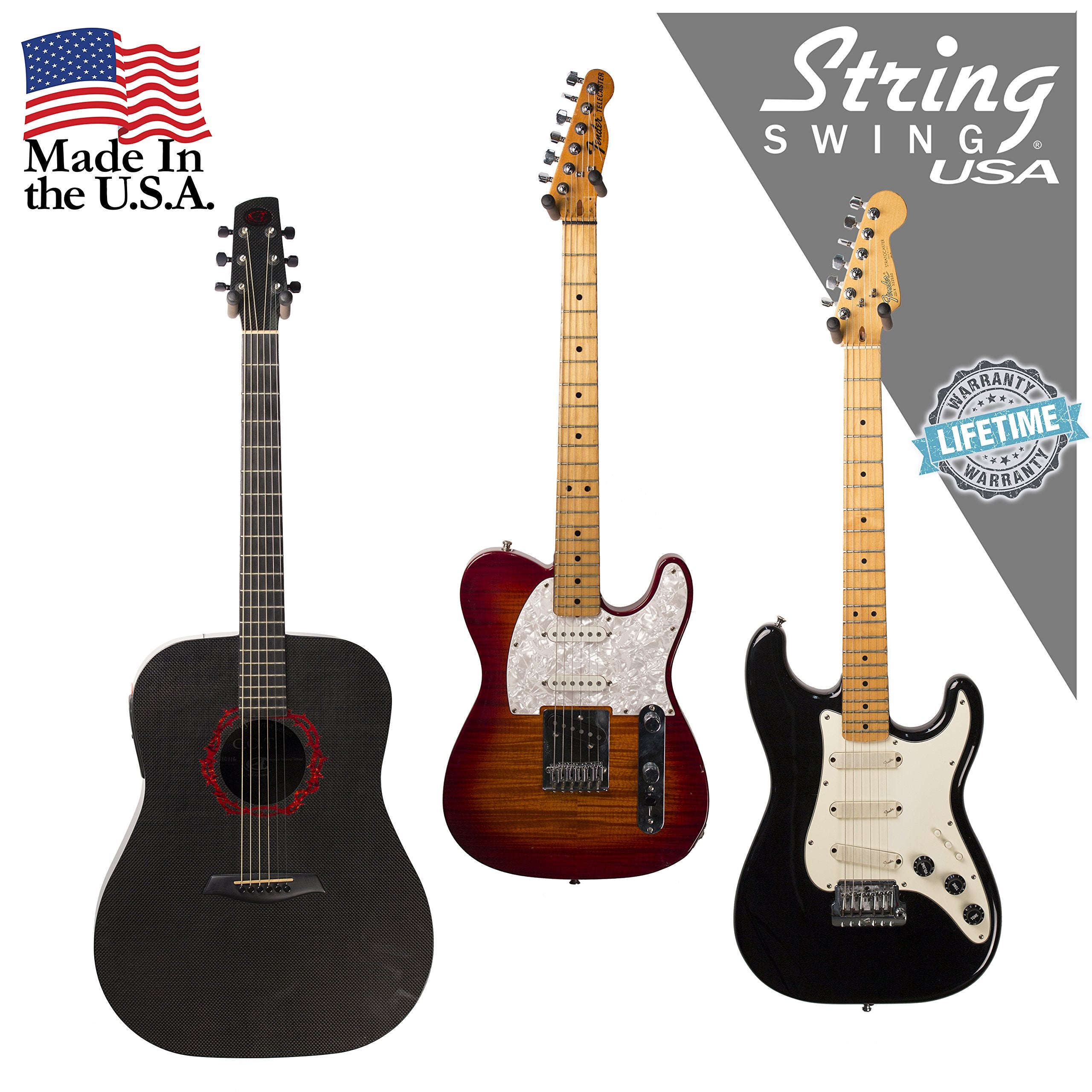 String Swing Guitar Hanger   Holder For Electric Acoustic And Bass Guitars   Stand Accessories Home Or Studio Wall   Musical Ins